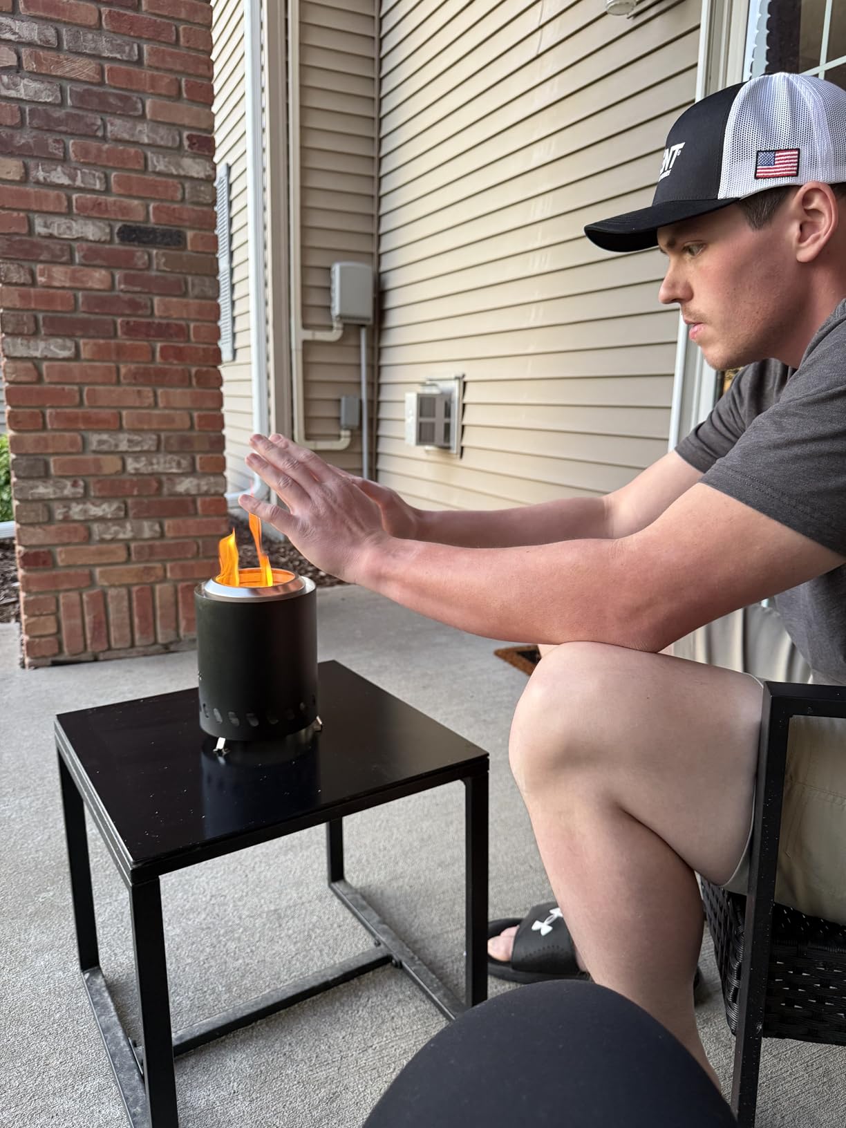 Tabel Top Fire Pit Mini, Portable Firepit Outdoor, 5.5 Inch Tabletop Firepit Blue customer photo 2