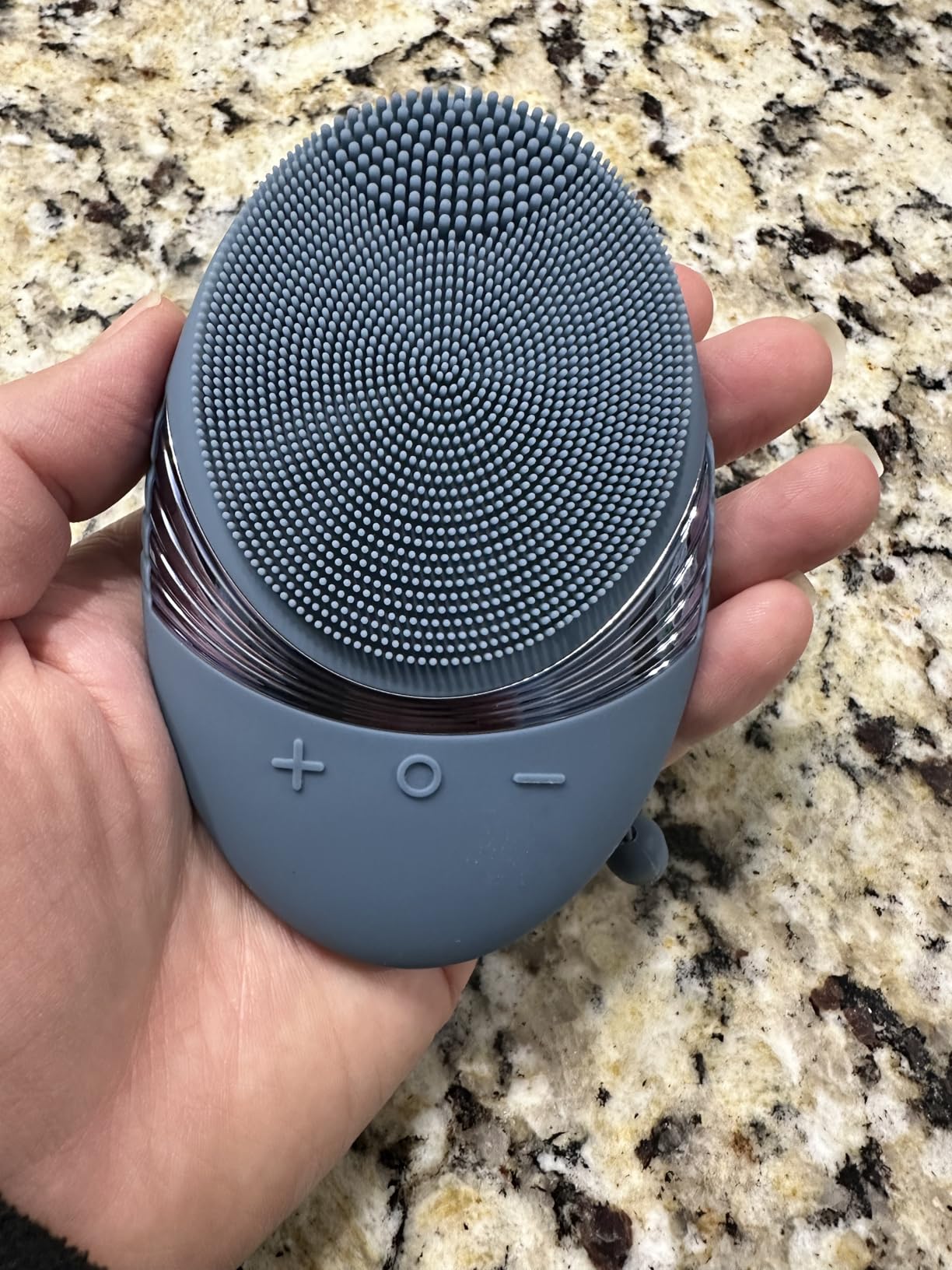 COSLUS FBS01 Facial Cleansing Brush Face Scrubber, Compact for Travel | Rechargeable, Gentle Silicone, 5 Cleansing Modes, Deep Cleaning for Men & Women, Removing Blackhead Exfoliating, Grey customer photo 1