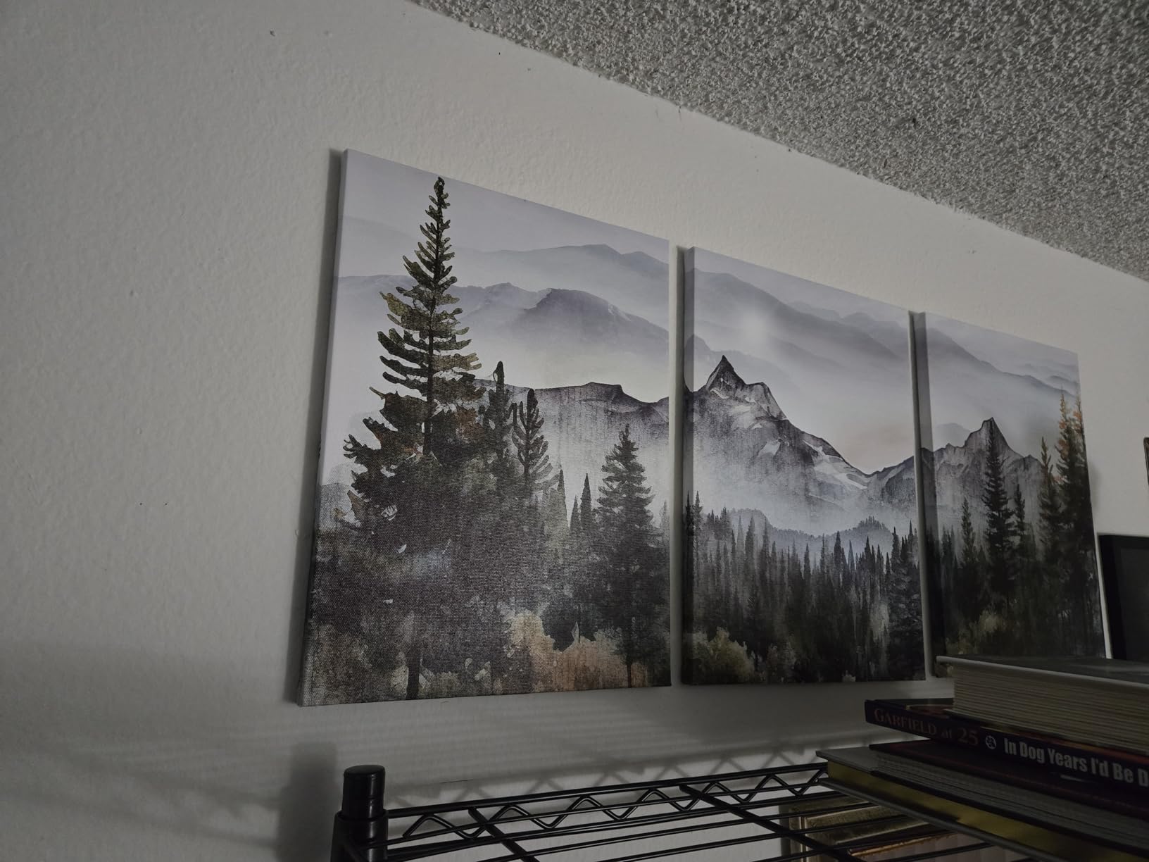 MHARTK66 Large Size Wall Art for Living Room Modern Wall Decor Abstract Mountain Forest Landscapes Ink Painting 3 Piece Framed Canvas Art Prints customer photo 1