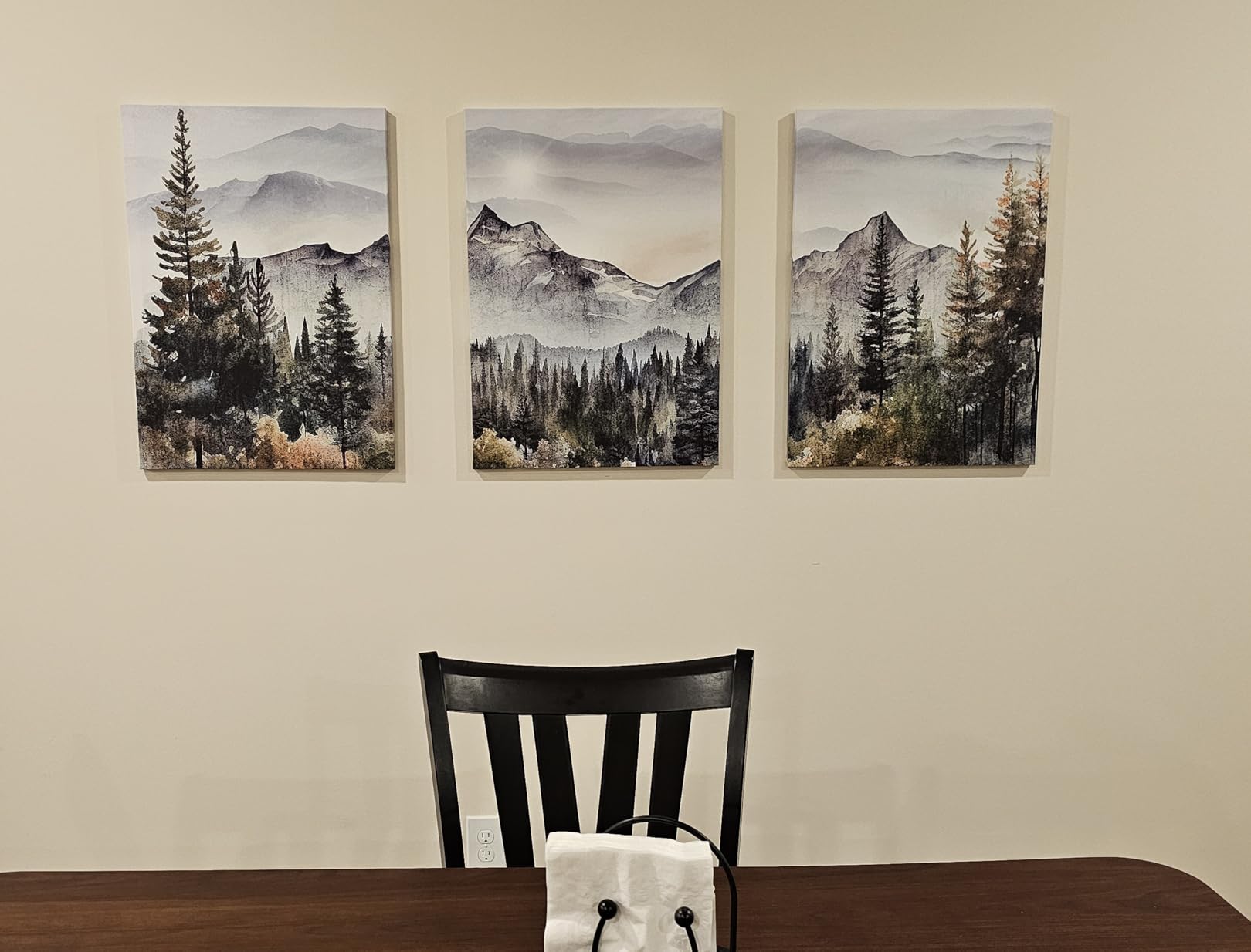 MHARTK66 Large Size Wall Art for Living Room Modern Wall Decor Abstract Mountain Forest Landscapes Ink Painting 3 Piece Framed Canvas Art Prints customer photo 2