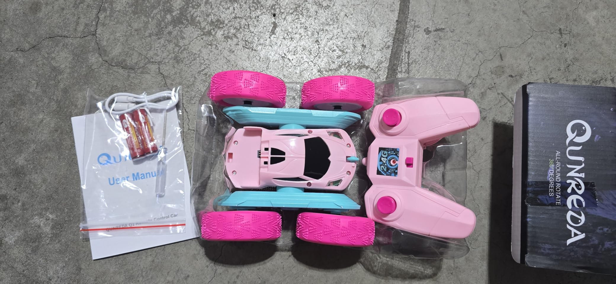 QUNREDA Remote Control Car, RC Cars Toys for Kids Ages 6-12, 4WD Stunt Car with LED Lights & 360° Flips, 2.4GHz, Upgraded USB-C Modular Batteries, 8-10 Year Old Boys Birthday Gift customer photo 2