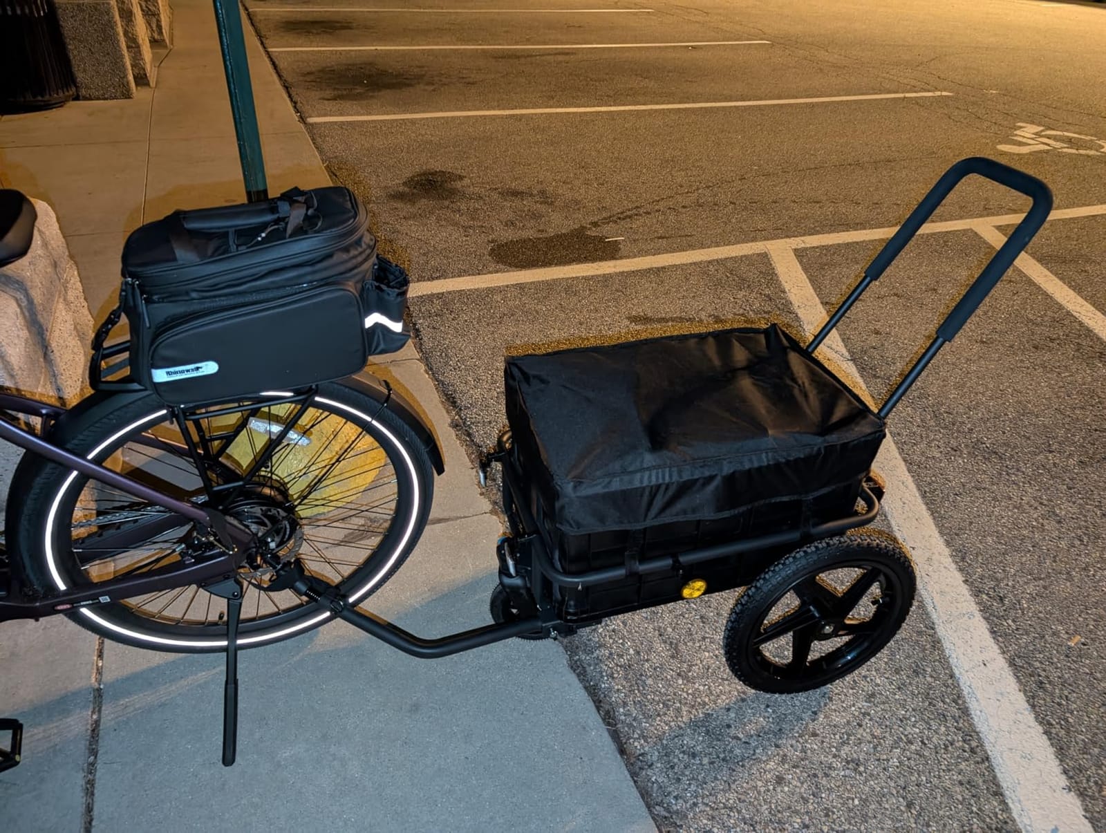 Xspec 2-in-1 Bike Cargo Trailer Pushcart, Bicycle Trailer with Removable Box and Waterproof Cover, Black, Pushcart Stroller with Tow Hitch and Removable Handlebar customer photo 1