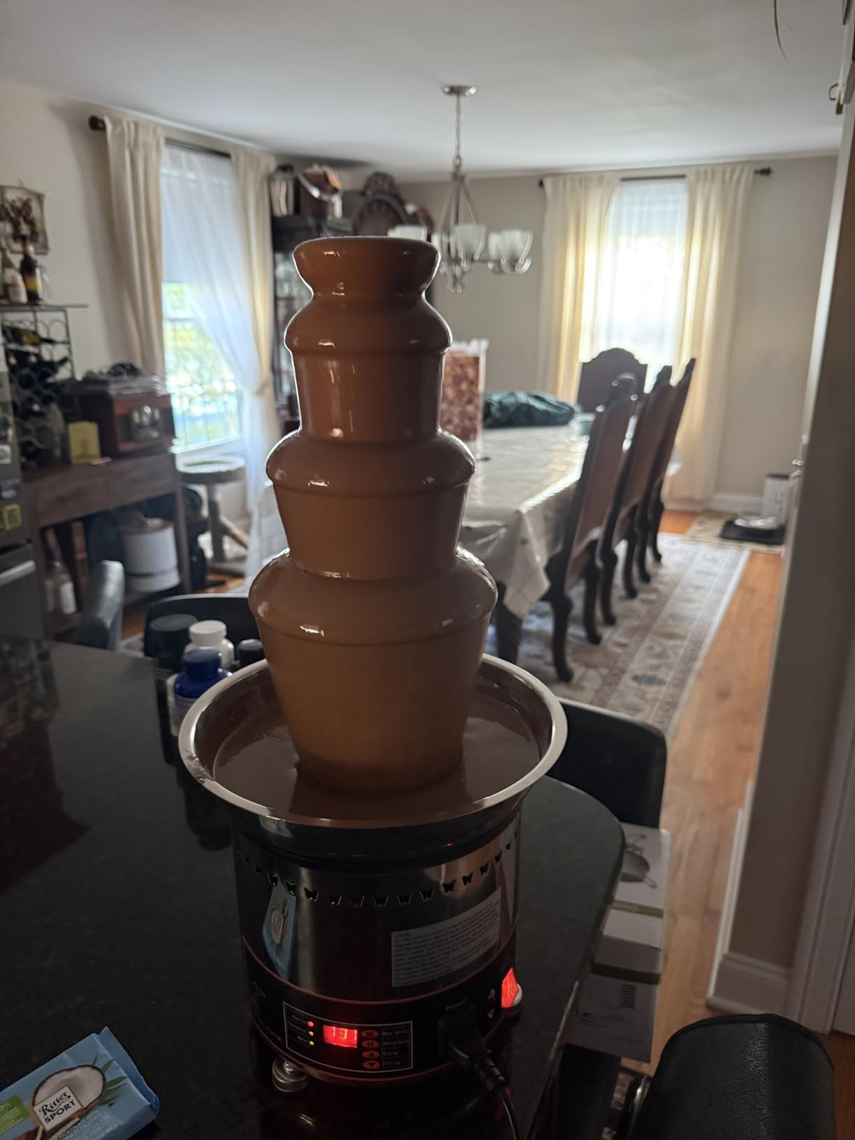 Chocolate Fountain 110V Electric 4-Tiers Digital Chocolate Fountain Melting Machine Heating Fondue Fountain, 3kg of chocolate customer photo 1