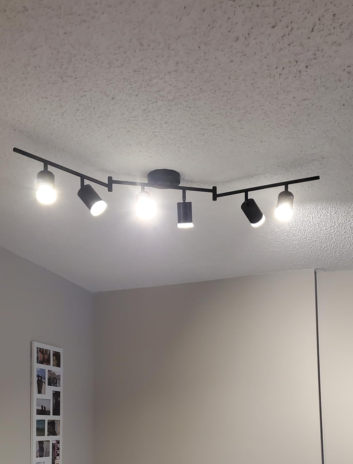 Bojim 6 Light Gold Track Lighting Kit, Modern LED Track Lighting Fixtures Ceiling, Flexibly Rotatable LED Light Head with Acrylic Ring, Kitchen Ceiling Spot Light (GU10 Socket, Bulbs Not Included) customer photo 2