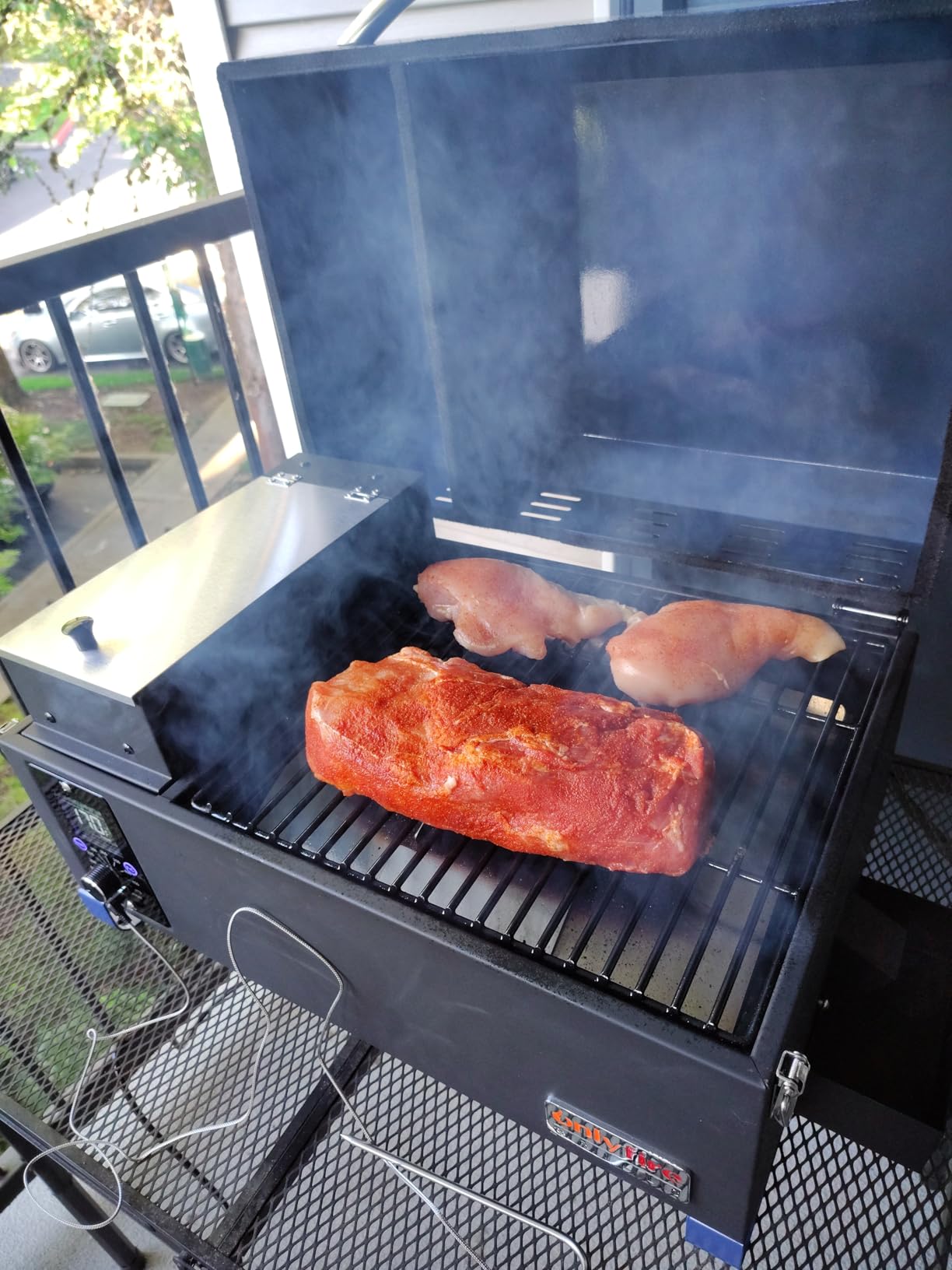 ONLYFIRE GRILLS BBQ Wood Pellet Grill Smoker with Meat Probe, Black GS314 | Portable Tabletop Grilling Stove 2 Tiers Cooking Area, Smoke and Roast for Outdoor Kitchen Patio Cooking RV Camping customer photo 1