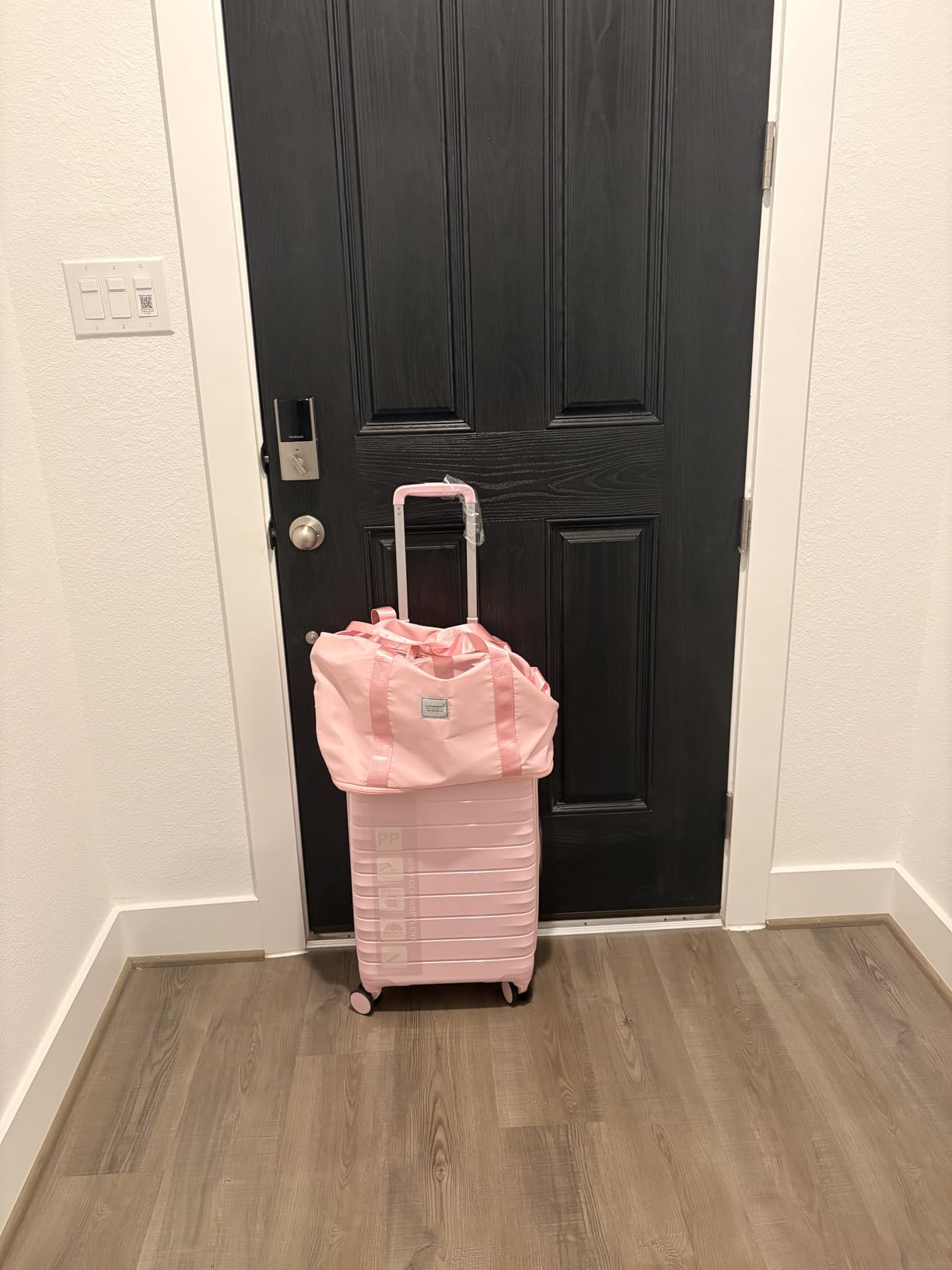 LARVENDER Carry On Luggage 22x14x9 Airline Approved, Suitcases with Wheels | Hardside PP Carry On Suitcase, Luggage Sets 3 Piece for Women Men, TSA Lock, Light Pink customer photo 2