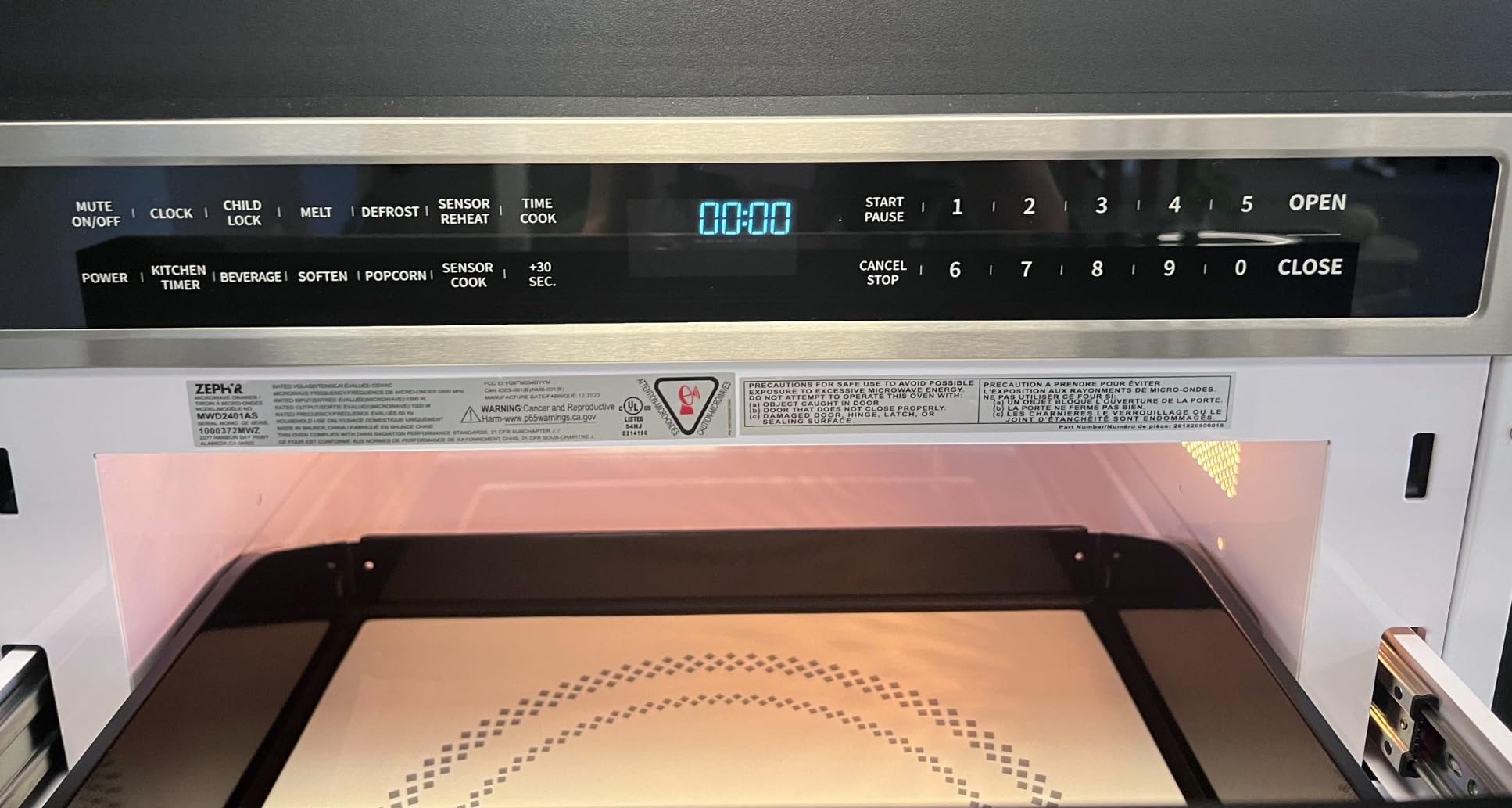 24 inch Built In Drawer Microwave Oven Under Cabinet, Integrated Wall Mount Under Counter Pull Out Microwave Drawer, 1.2 cu ft, Preset Cooking Options, Easy Clean Coating, 1000W customer photo 1