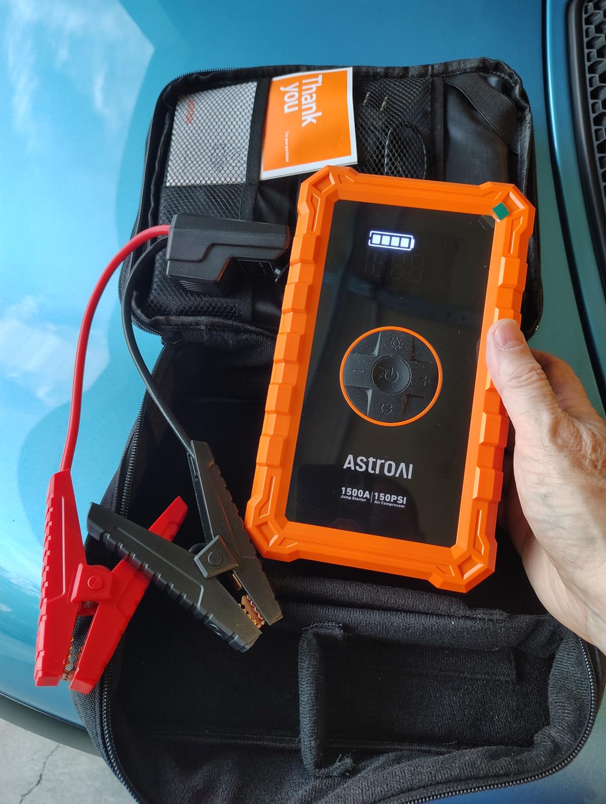 AstroAI S8 Air 3000A Jump Starter with Air Compressor, 12V Jump Box | Car Battery Booster Pack for 9L Gas/6.5L Diesel - 150PSI Auto-Off Tire Inflator - 2.4