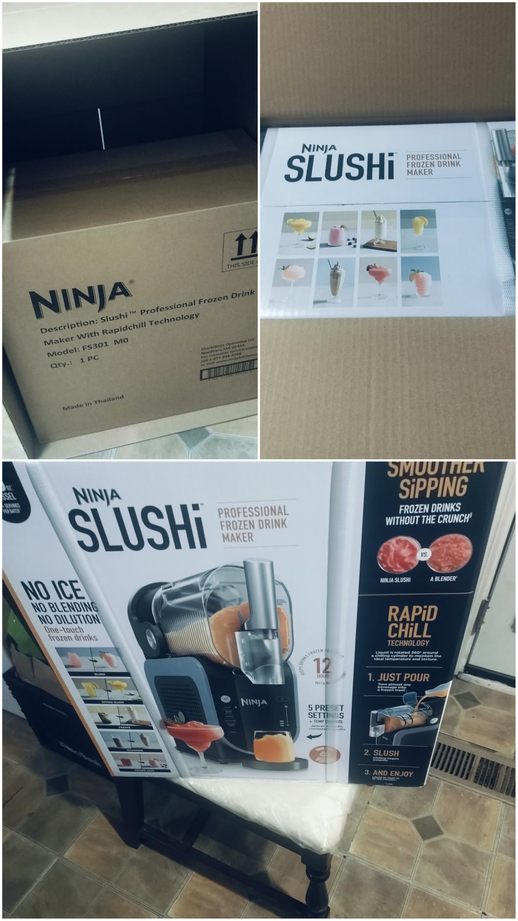 Ninja SLUSHi Professional Drink Maker, 7+ Servings, Black, FS301 | No Ice Needed, 5 Preset programs, Rapid Chill Technology, 88-Oz Easy-Fill Vessel, Dishwasher Safe Parts customer photo 1