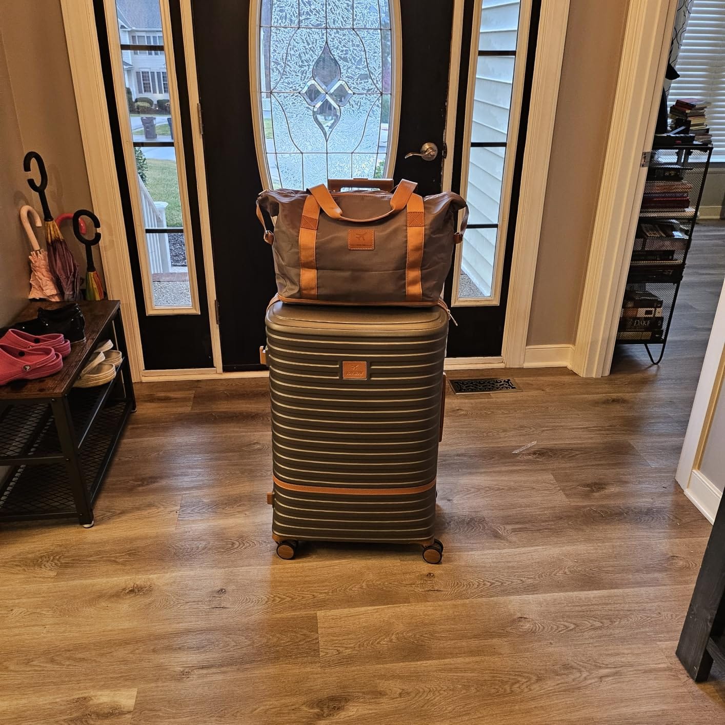 Joyway Luggage Set 7 Piece Suitcase Sets with Spinner Wheel, Hardside Expandable Travel Luggage with TSA Lock (18/20/24/28 White) customer photo 2