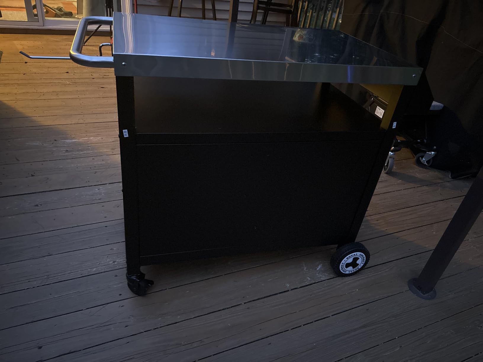 Outdoor Grill Cart with Wheels, Movable Kitchen Island with Storage Cabinet for BBQ, Stainless Steel Dining Cart Table for Food Prep, Black, PC3403S-SC customer photo 1