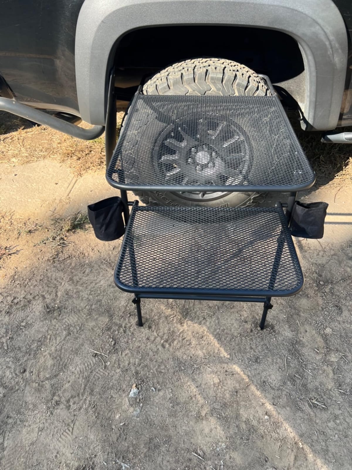 Nice C Aluminum Camping Table Height Adjustable for Tire Use (Black) | Standard Vehicle Tailgate Table, Mounted Camping Table, Car Camping, Overlanding Gear, Adjustable Height, Lightweight customer photo 2