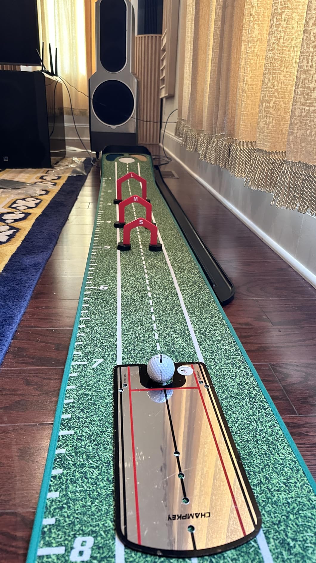 CHAMPKEY Water & Bunker Hazard Golf Putting Green with Gates and Mirror - Progressive Slope Tech customer photo 1