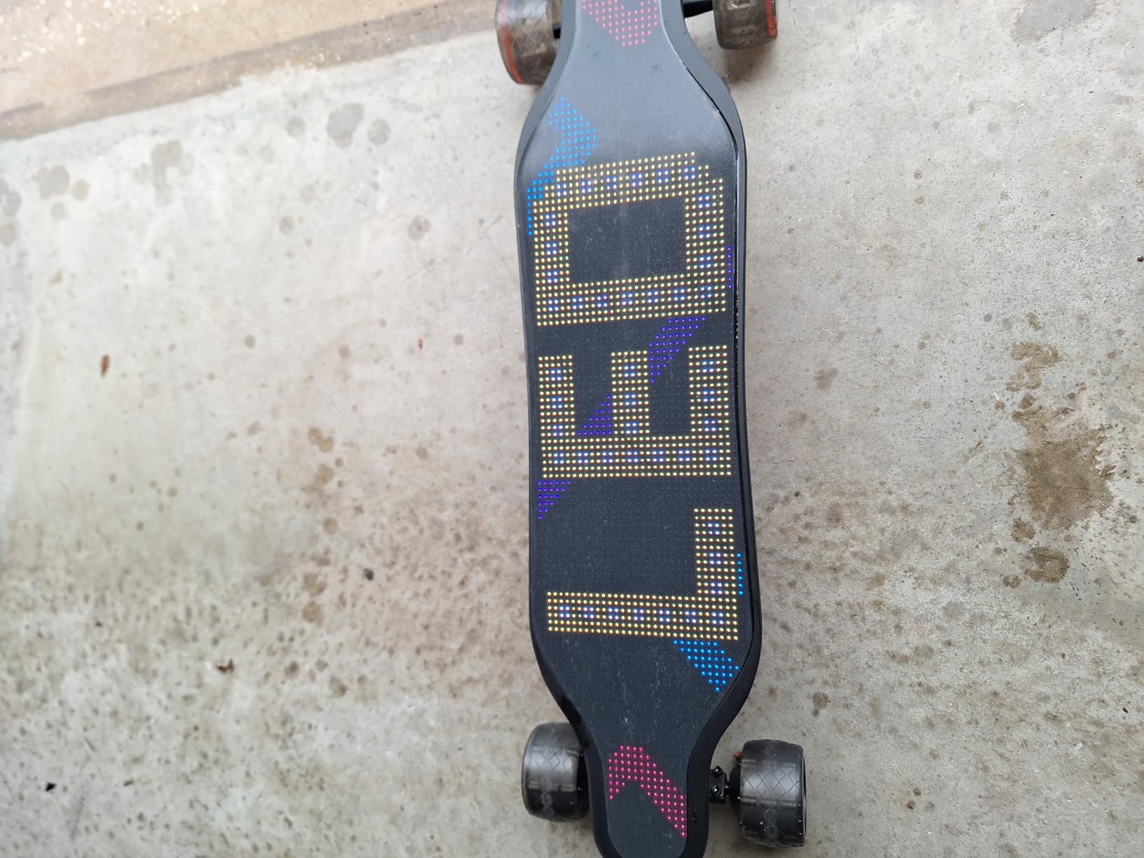 Electric Skateboard - Full-Screen LED Deck & Swappable Battery | 4 modes from 13mph to 28mph, 25 Miles Max Range, 105*65mm PU Wheels, Swap Batteries in Seconds, 1200W Motors, 330lb Max Load customer photo 2