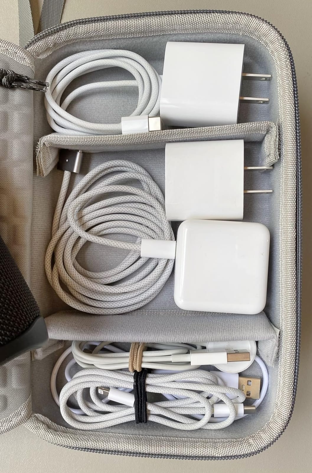 Hard Electronic Organizer Travel Case for MacBook Power Adapter Chargers Cables Power Bank Apple Magic Mouse Apple Pencil USB Flash Disk SD Card Hard Drive Waterproof Shockproof Carrying Case, Grey customer photo 1