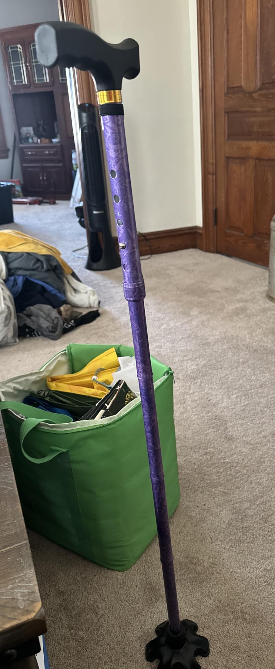 Walking Cane LIXIANG Cane for Man/Woman - Mobility & Daily Living Aids - 5-Level Height Adjustable Walking Stick - Comfortable Plastic T-Handle Portable Walking Stick Folding Cane customer photo 1