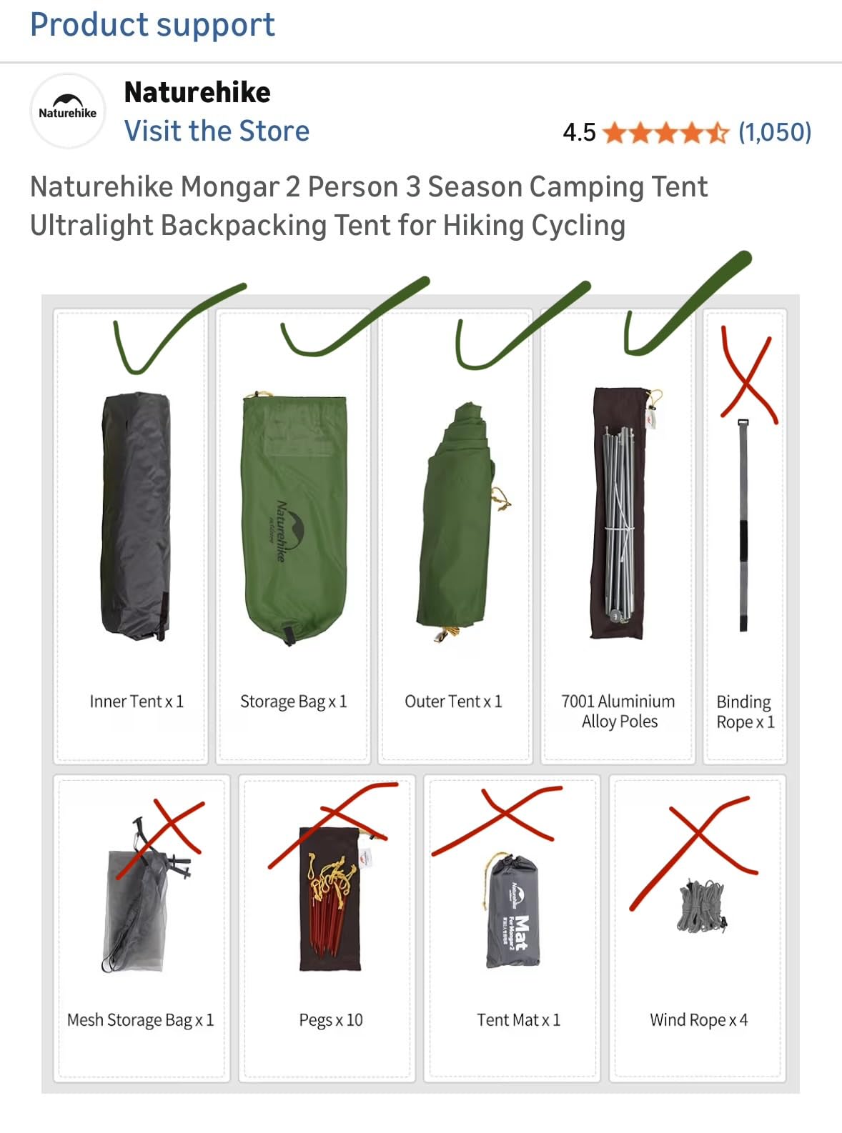 Naturehike Mongar 2 Person Backpacking Tent, 3 Season Ultralight Lightweight 2 Person Tent, Double Layer Free Standing Tents for Camping Hiking Cycling customer photo 1