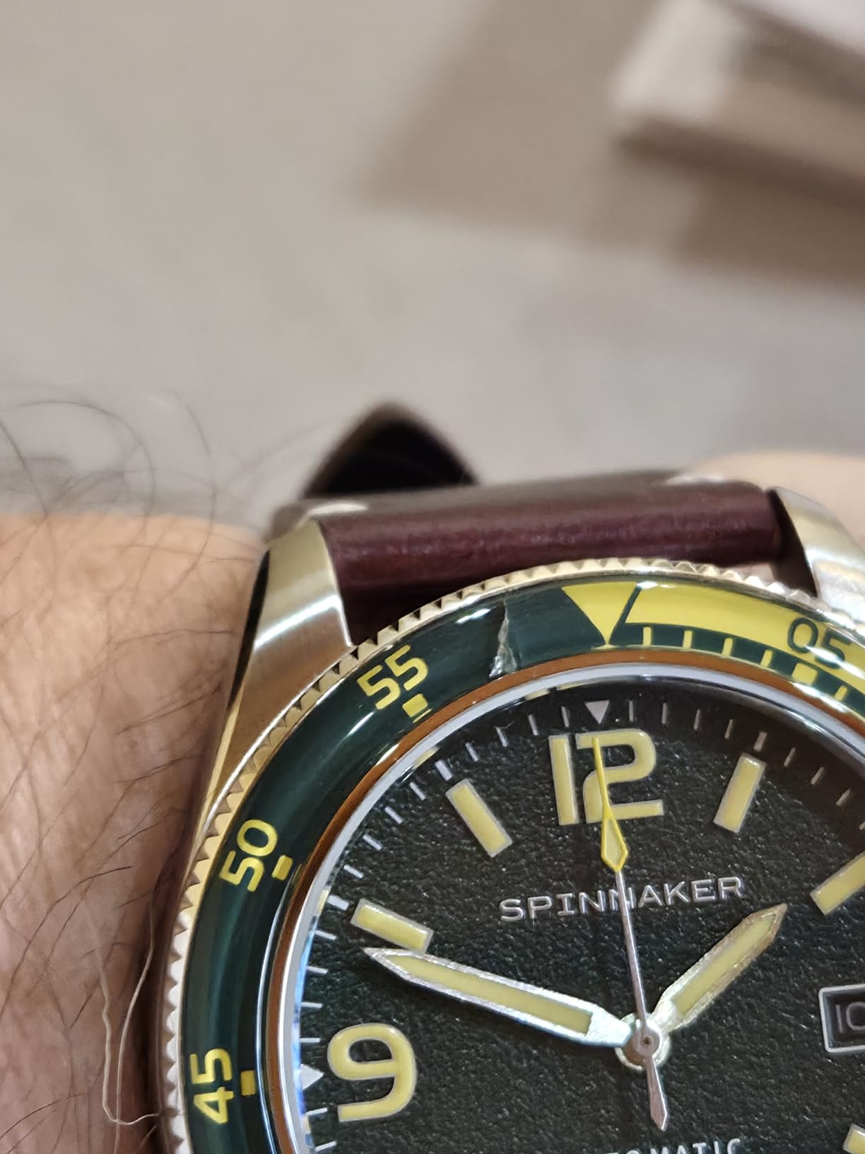 Fleuss Men's Automatic Dive Watch - Miyota 8215 Movement, 43mm Stainless Steel Case, 150m Water Resistant, Leather Strap, SP-5055 customer photo 1