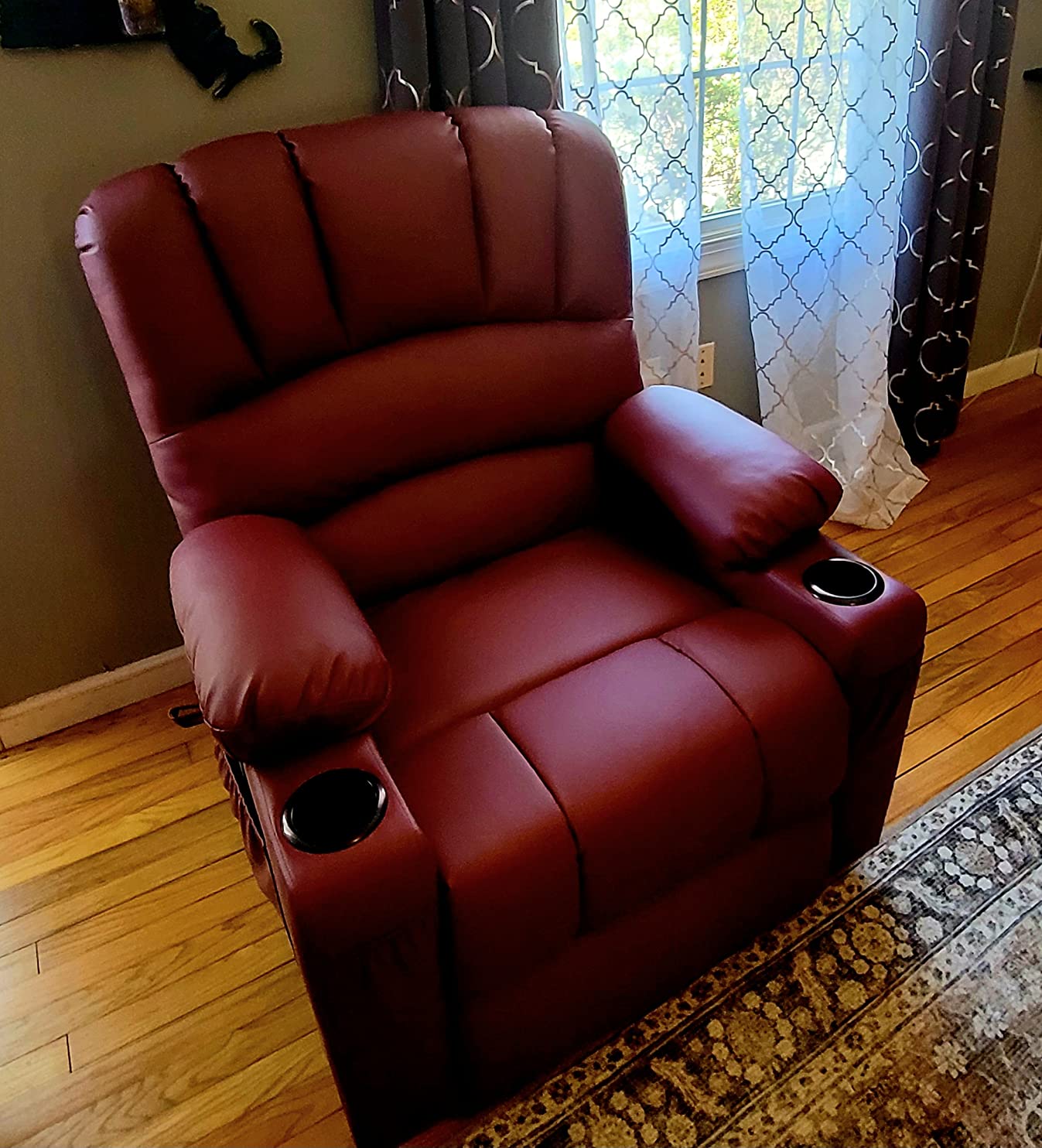 MCombo Oversized Power Lift Recliner Chair for Elderly, Lift Chair with Heat and Massage, Lift Recliner for Big and Tall, Cup Holders, USB &Type C Ports, Faux Leather R7092 (Dark Brown, Oversize) customer photo 2