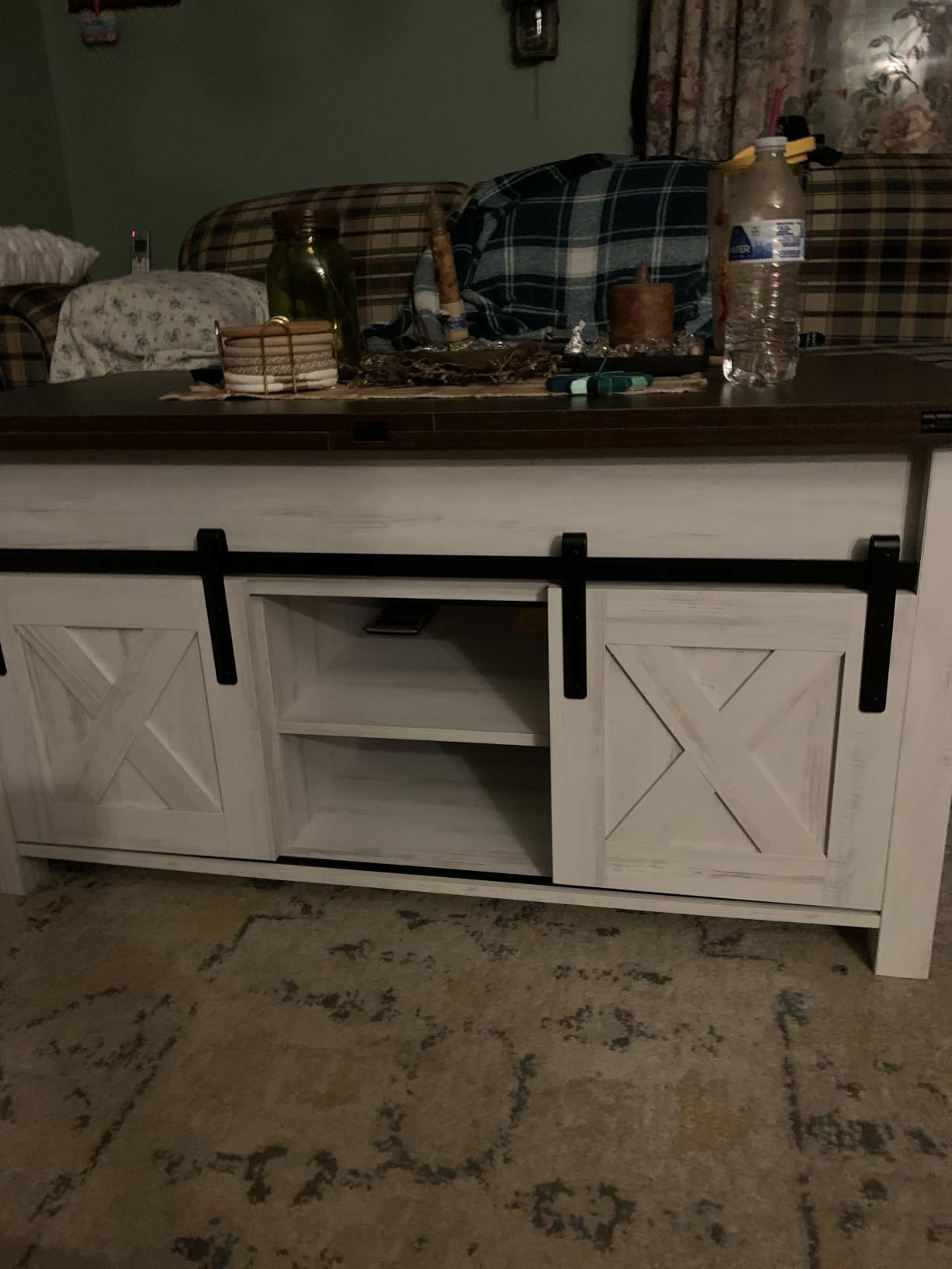 SEDETA Farmhouse Lift Top Coffee Table with Storage and Hidden Compartment customer photo 1