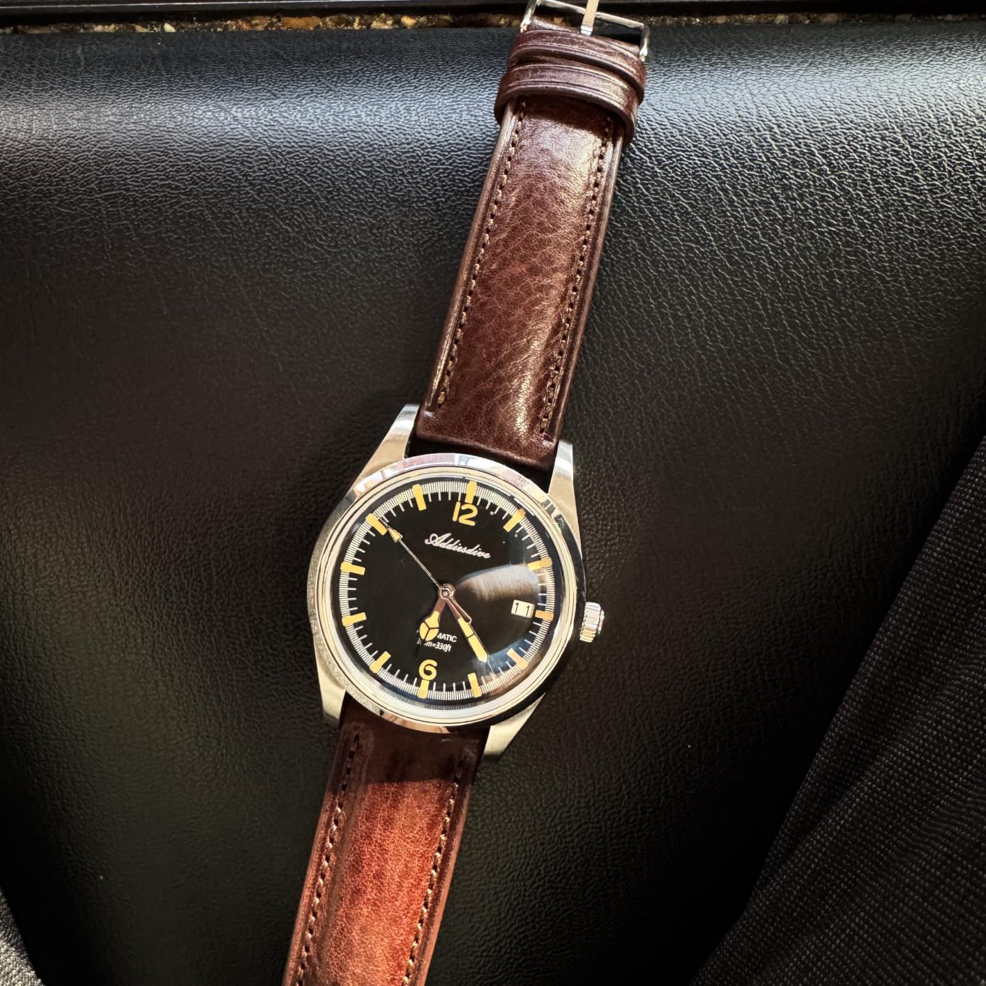Getalia Italian leather Watch Band Tuscany Natural Vegetable-Tanned Full Grain Genuine Leather, 18mm 19mm 20mm 21mm 22mm Quick Release Replacement Watch Straps for Men and Women Thick and Soft customer photo 2