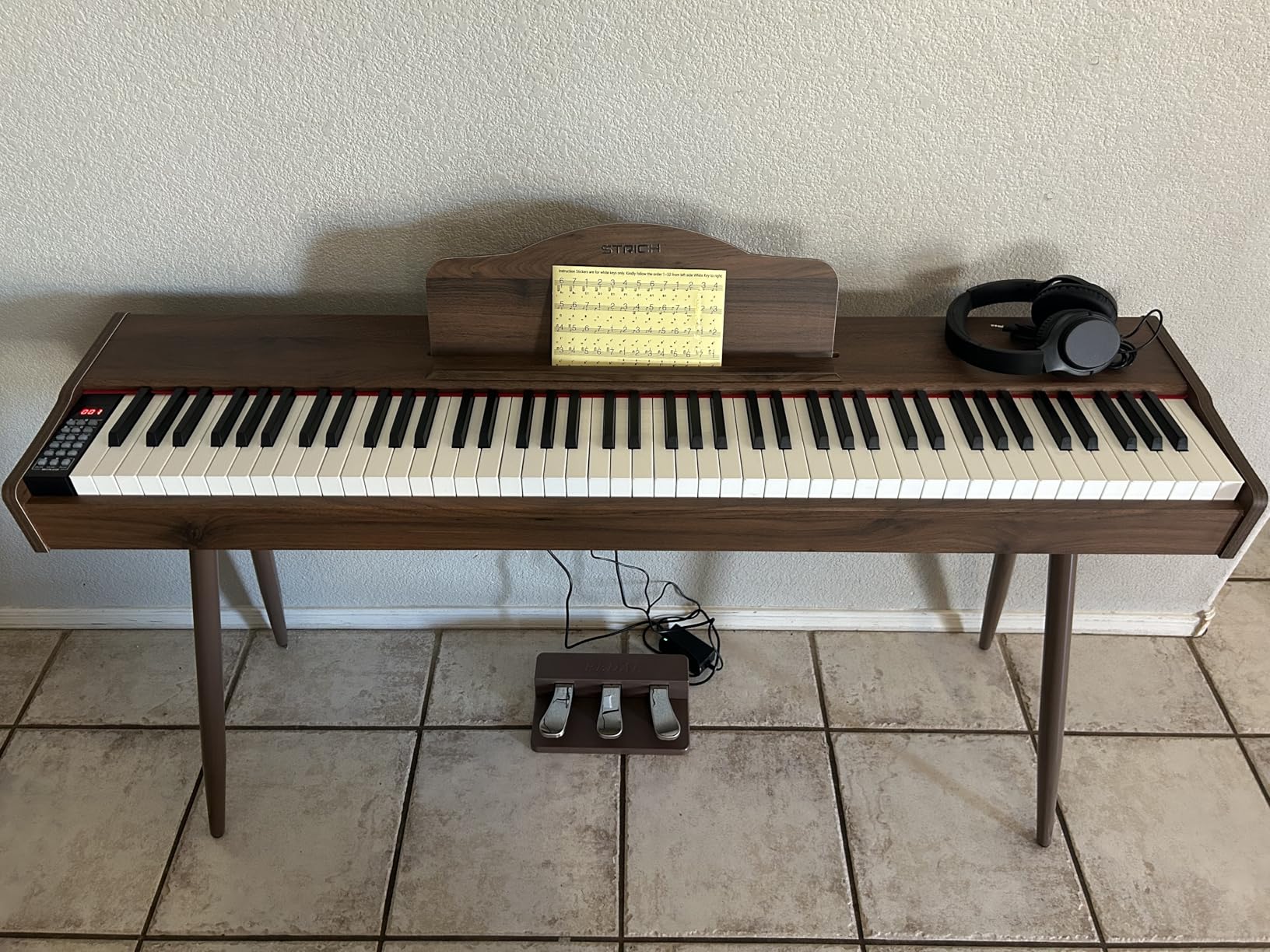 STRICH Digital Piano 88 Keys, Hammer-Action Weighted Keyboard, Full size Electric Piano Keyboard with Stand, 25Wx2 Speakers, Supports USB-MIDI/Wireless Connecting SDP-300S customer photo 2