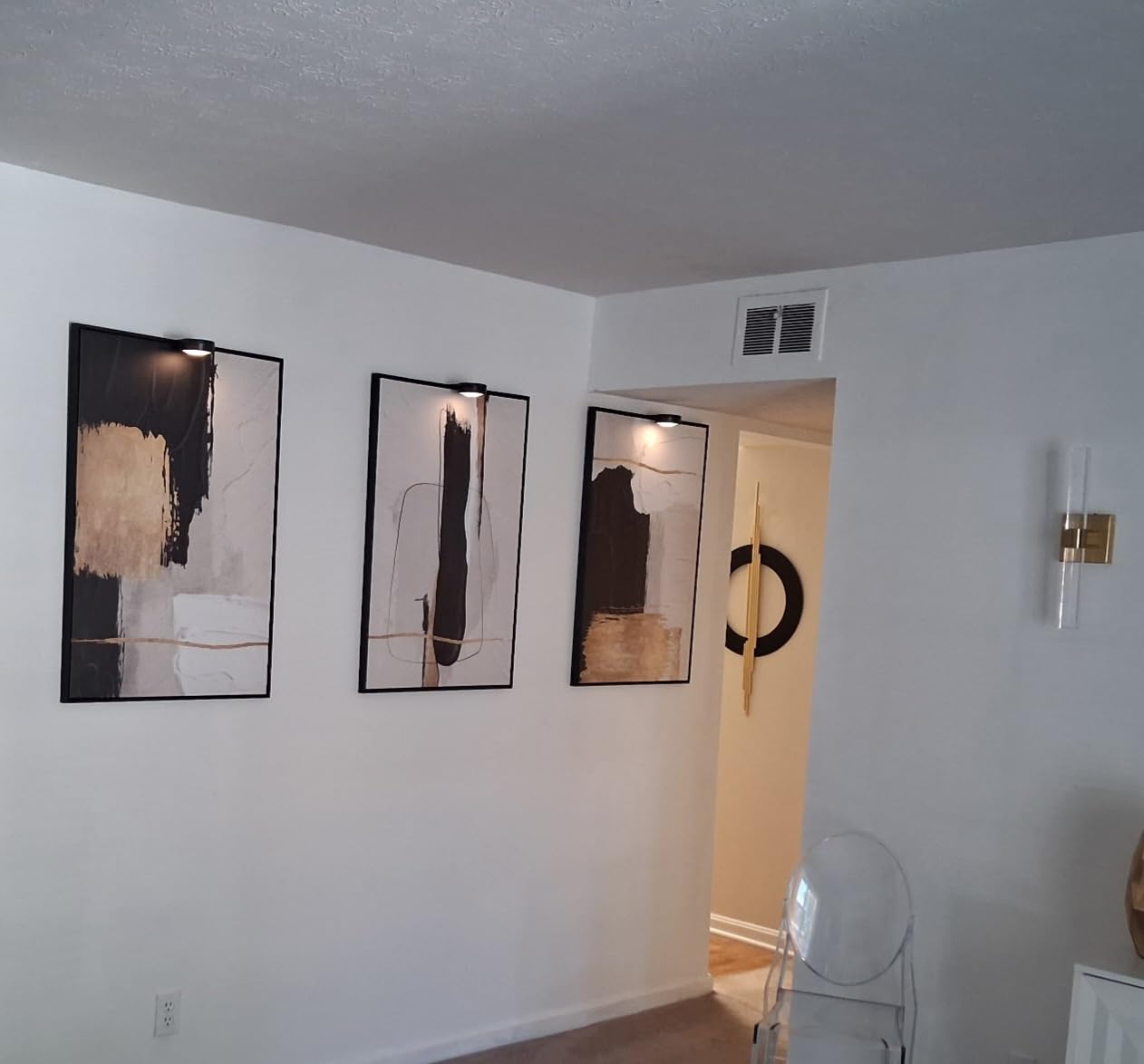 Large Framed Modern Luxury Large Wall Art for Living Room, 3 Piece Horizontal Type Prints, Black Solid Frames, Gold Life Tree Pictures customer photo 2
