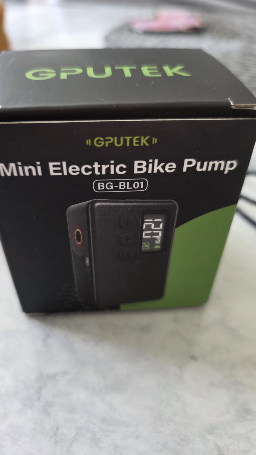 GPUTEK Mini Bike Pump Electric for Presta and Schrader Valves Bicycle Tire | Fast Inflate, 120 PSI Air Pressure, with Digital Gauge for Road Bike, Mountain Bike, E-Bike customer photo 1