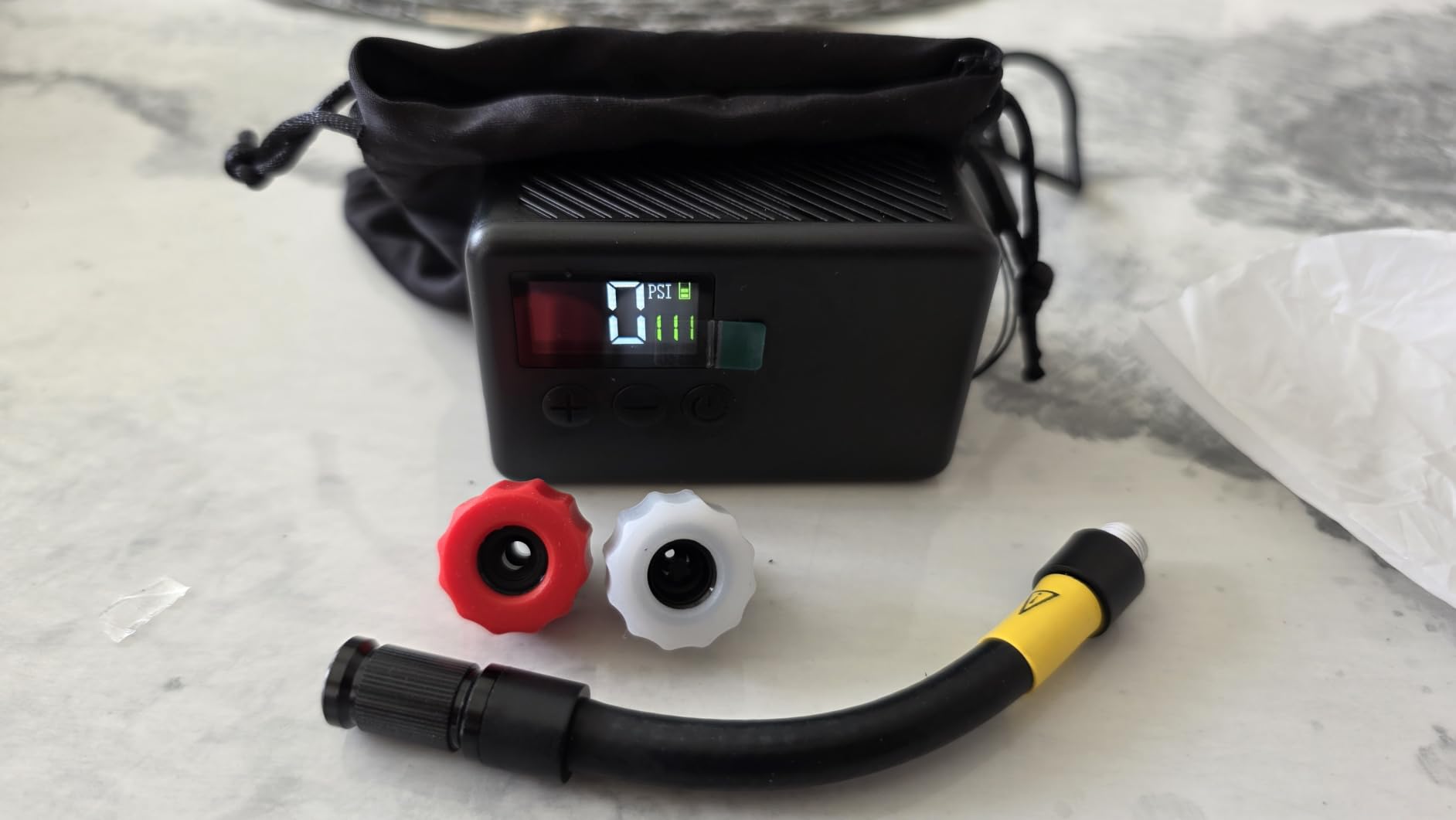 GPUTEK Mini Bike Pump Electric for Presta and Schrader Valves Bicycle Tire | Fast Inflate, 120 PSI Air Pressure, with Digital Gauge for Road Bike, Mountain Bike, E-Bike customer photo 2