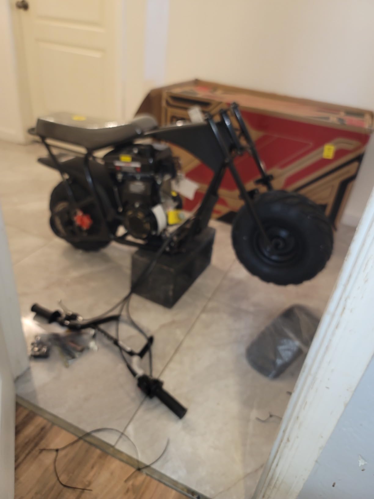 BRM100 Mini Dirt Pit Bike 105cc 4-Stroke Off Road for Teens Adults 220 LBS | 3.5HP EPA-Approved Engine, Up To 30 Mph, Rear Disc Brake, 145/70-6 Knobby Fat Tires, Pull-Start, 90% Assembled, Black, Basic customer photo 2
