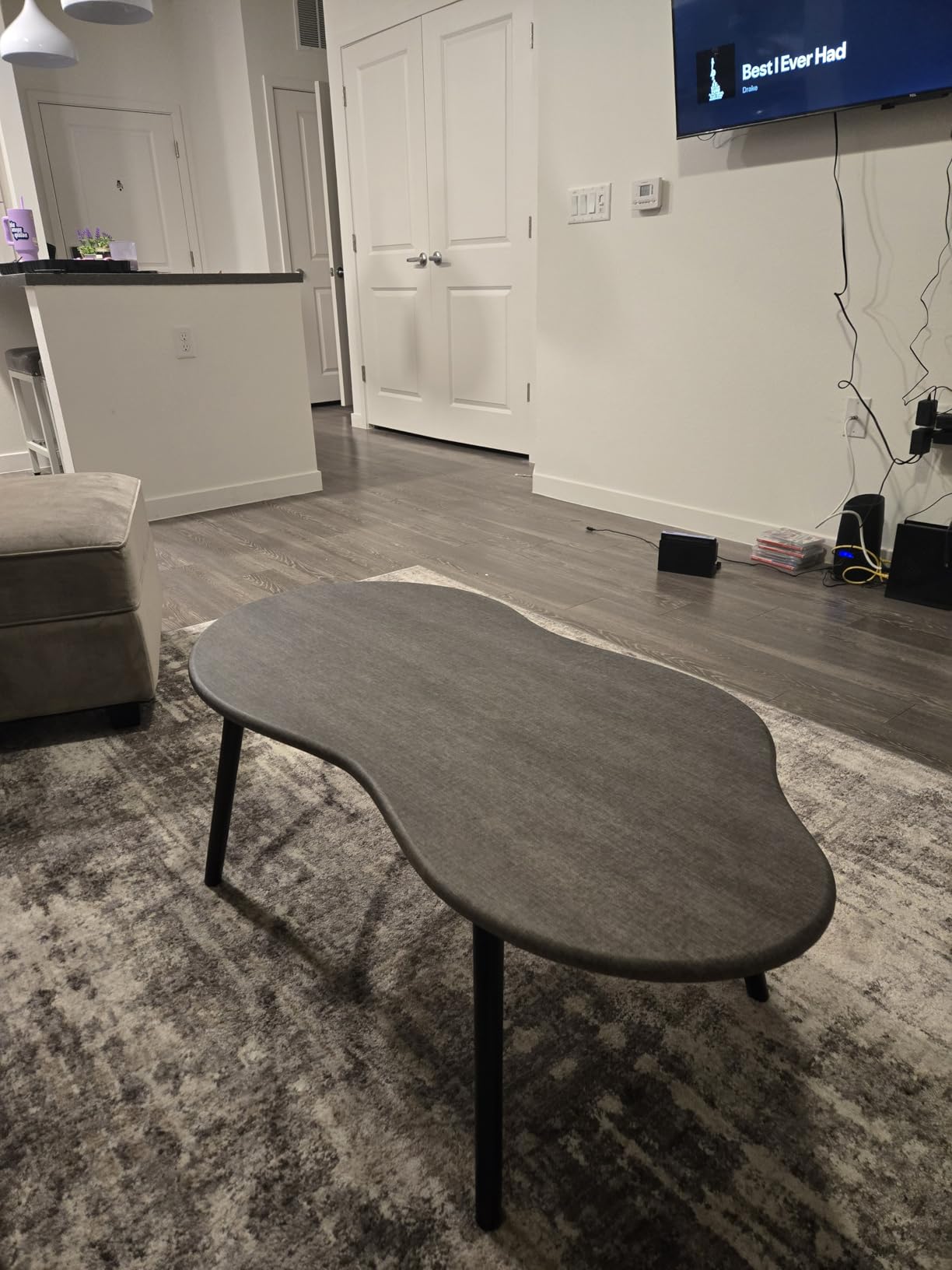 Small Cloud Shape Coffee Table Wooden Center Table, Retro Brown | Irregular Living Room Tables, Mid Century Modern Floor Table, Unique Tea Table, For Small Spaces Apartment Office customer photo 1