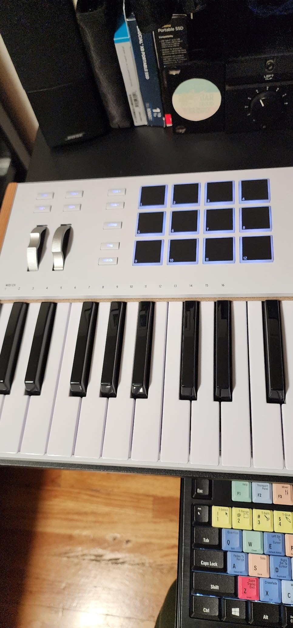 Arturia KeyLab mk3 USB MIDI Keyboard Controller, 61 Key - Black | Keys with aftertouch, 12 pressure-sensitive performance pads, nine assignable encoders, sustain and auxiliary pedal inputs customer photo 2