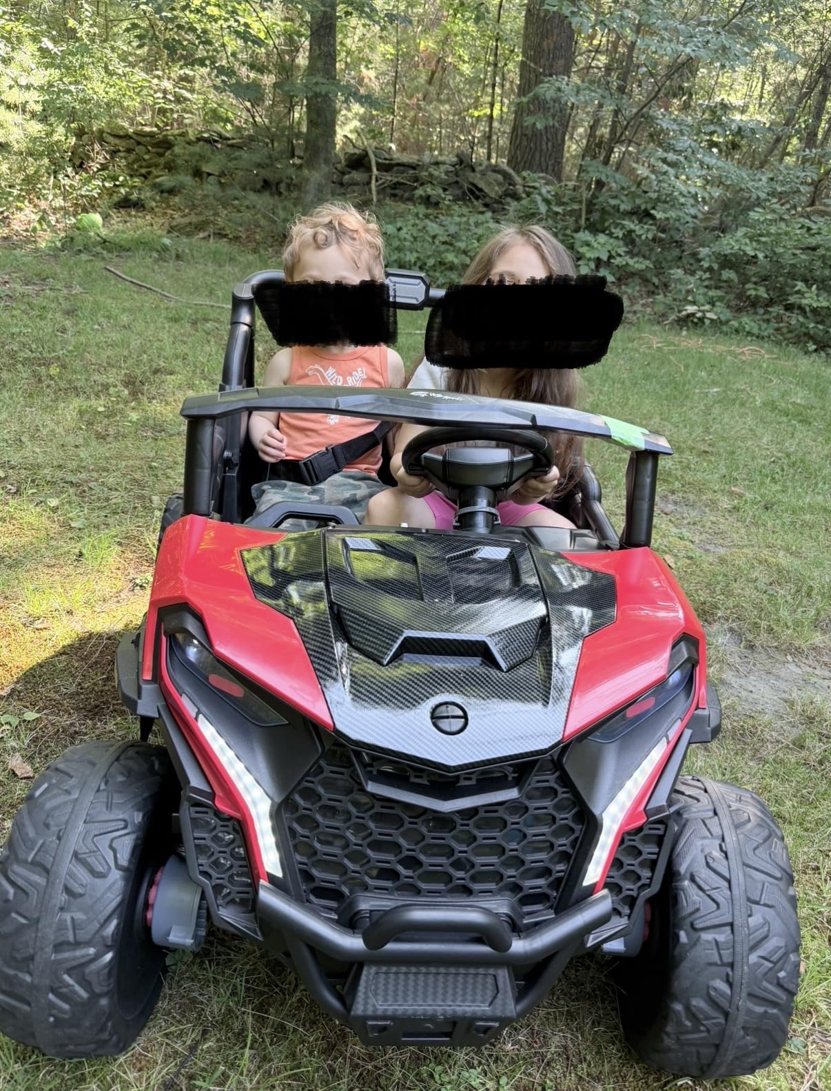 ARBELI 24V 2 Seater Ride on Car Truck, 4x200W Motors, EVA Tires, Blue | 24V ride on toys for big kids 3-8, max 4.5mph, remote control, rainbow lights, bluetooth, shock absorbers, max load 133 lbs customer photo 1