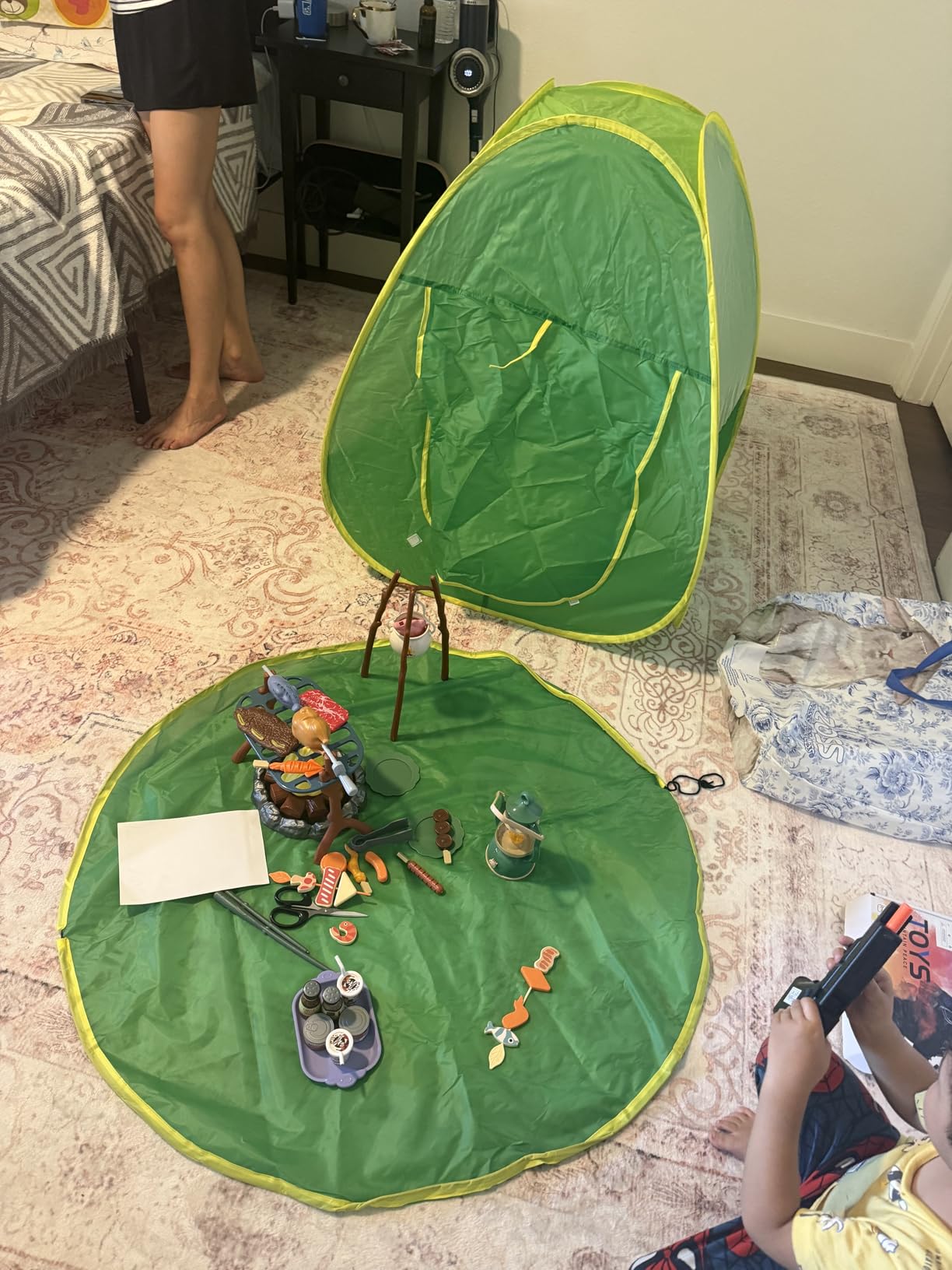 Camping Set Toys with Pop up Play Tent Indoor Outdoor Pretend Camping Playset for Toddlers Kids Boys Girls 3-5 Years Old customer photo 2