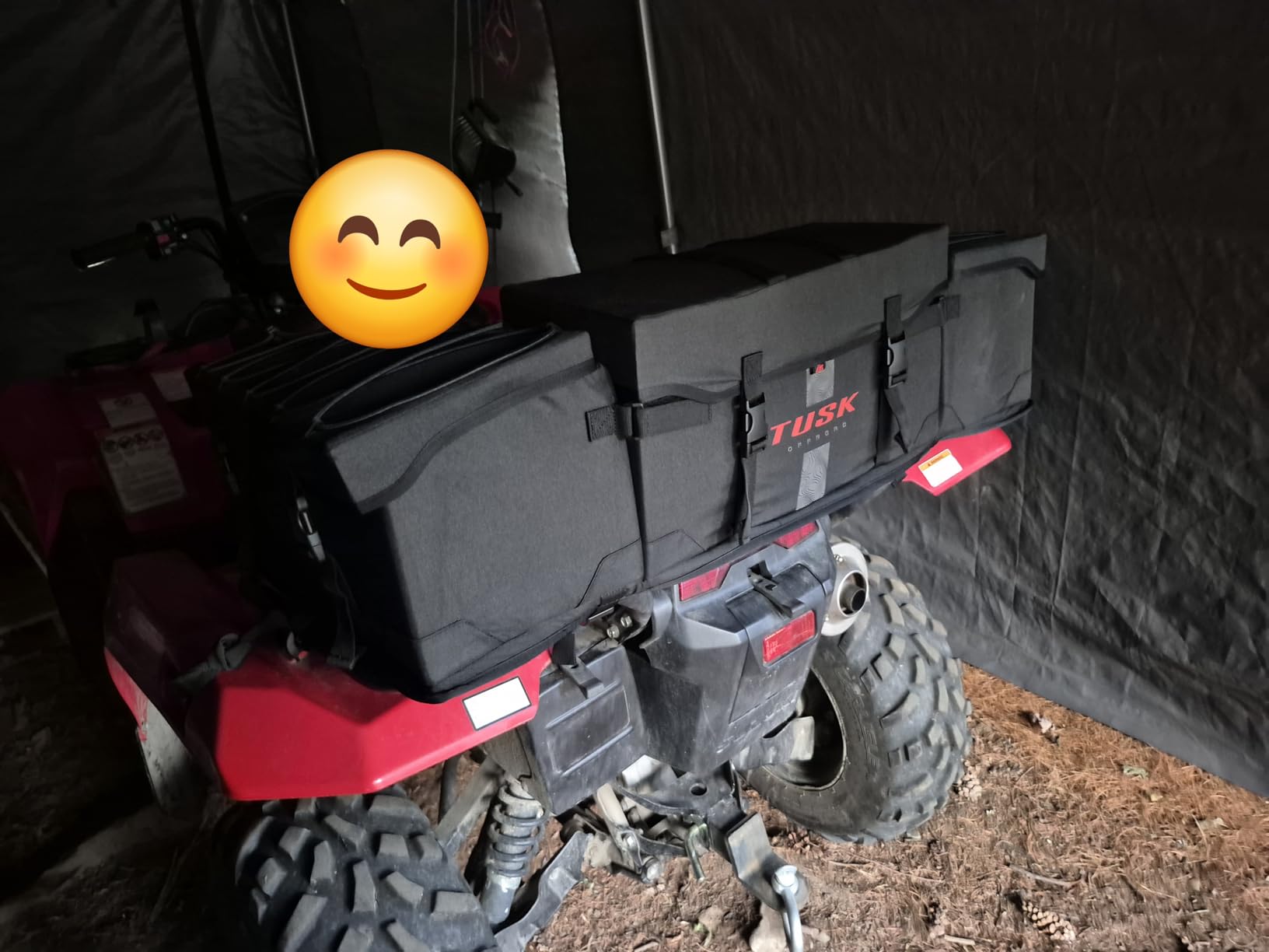 Tusk Trail-Runner ATV Rear Rack Bag - All Weather - Heavy Duty - Padded Seat - Insulated Cooler - Universal Compatible with Most ATVs customer photo 2