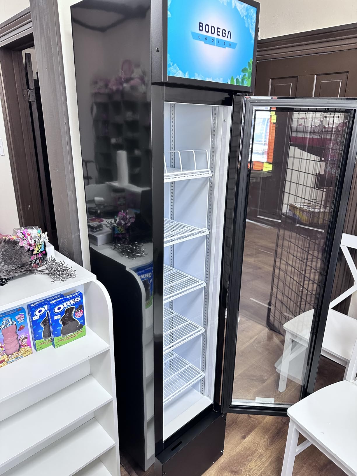 BODEGACOOLER Commercial Refrigerator, 36.8 Cu.Ft Glass Door Beverage Cooler | Upright Double Door Merchandiser Display Refrigerator with Soft LED Light, Adjustable Shelves, 4 Heavy-Duty Casters customer photo 1