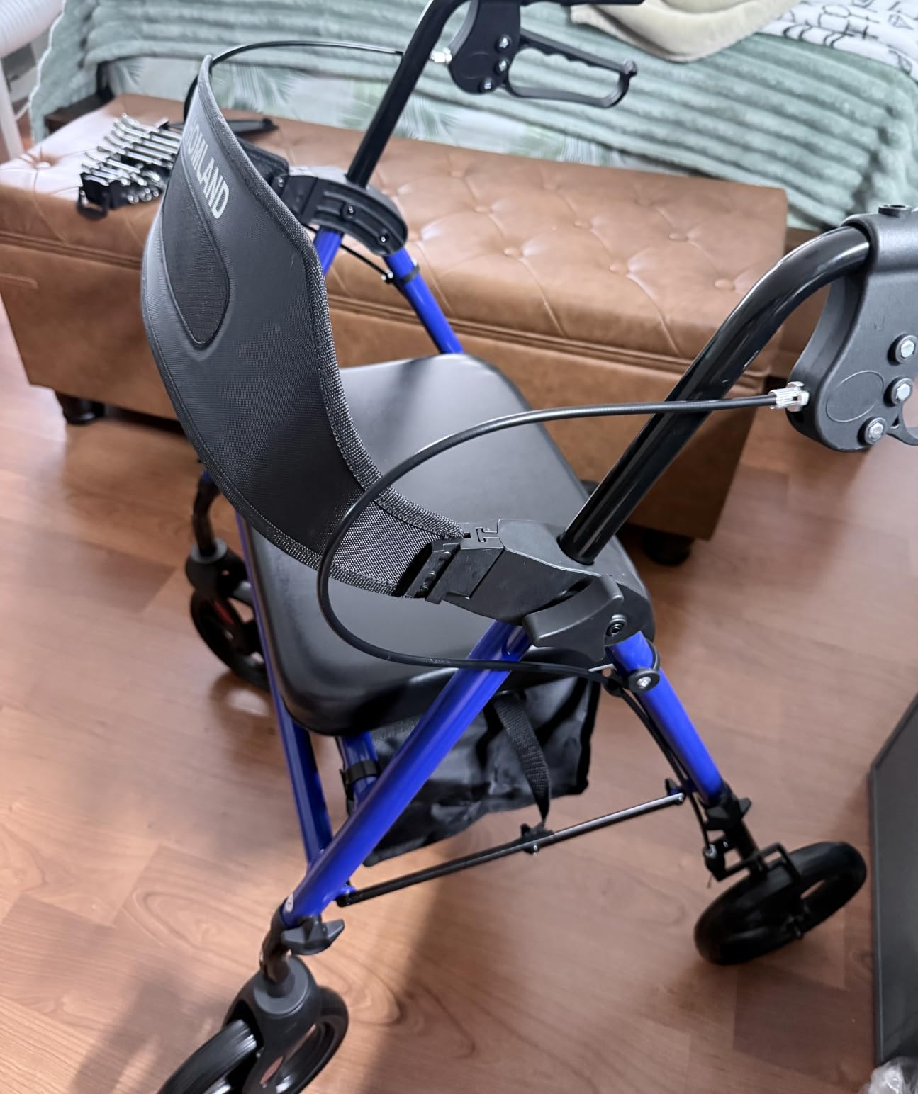 HOMLAND Foldable Rollator Walkers for Seniors with Seat, 16