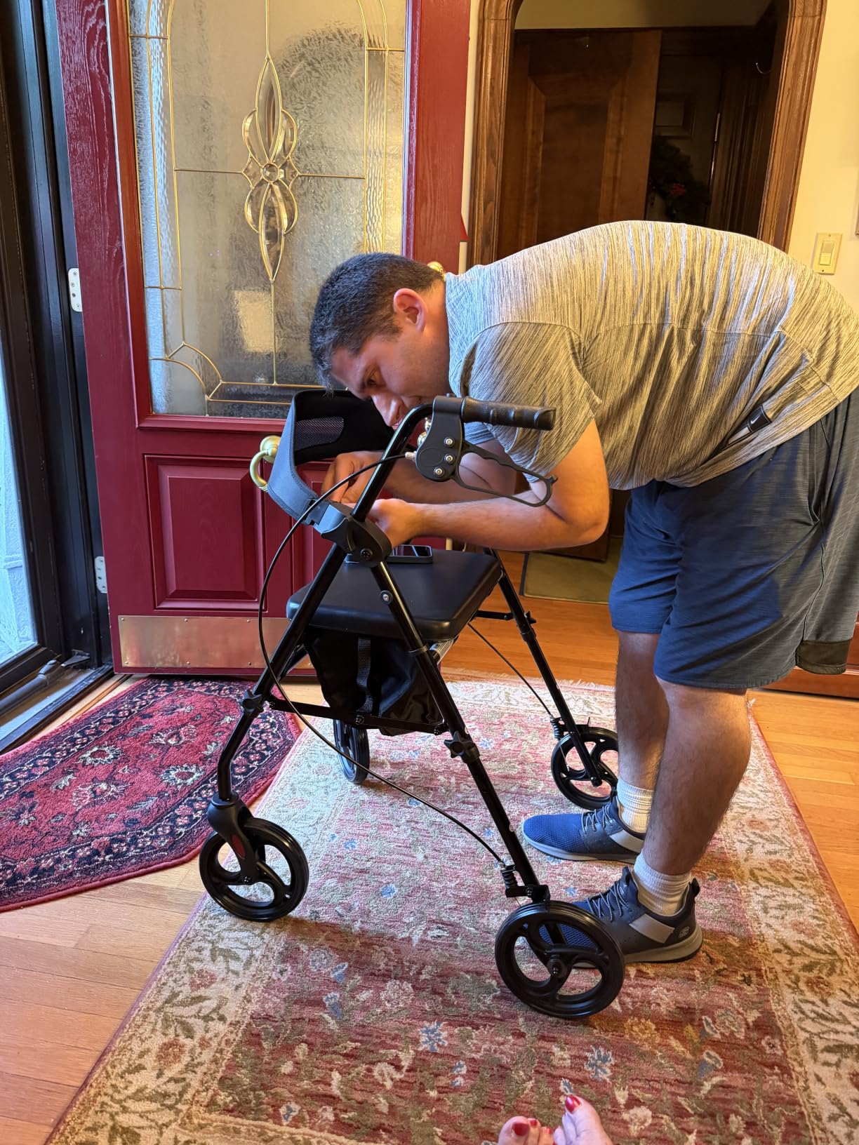 HOMLAND Foldable Rollator Walkers for Seniors with Seat, 16