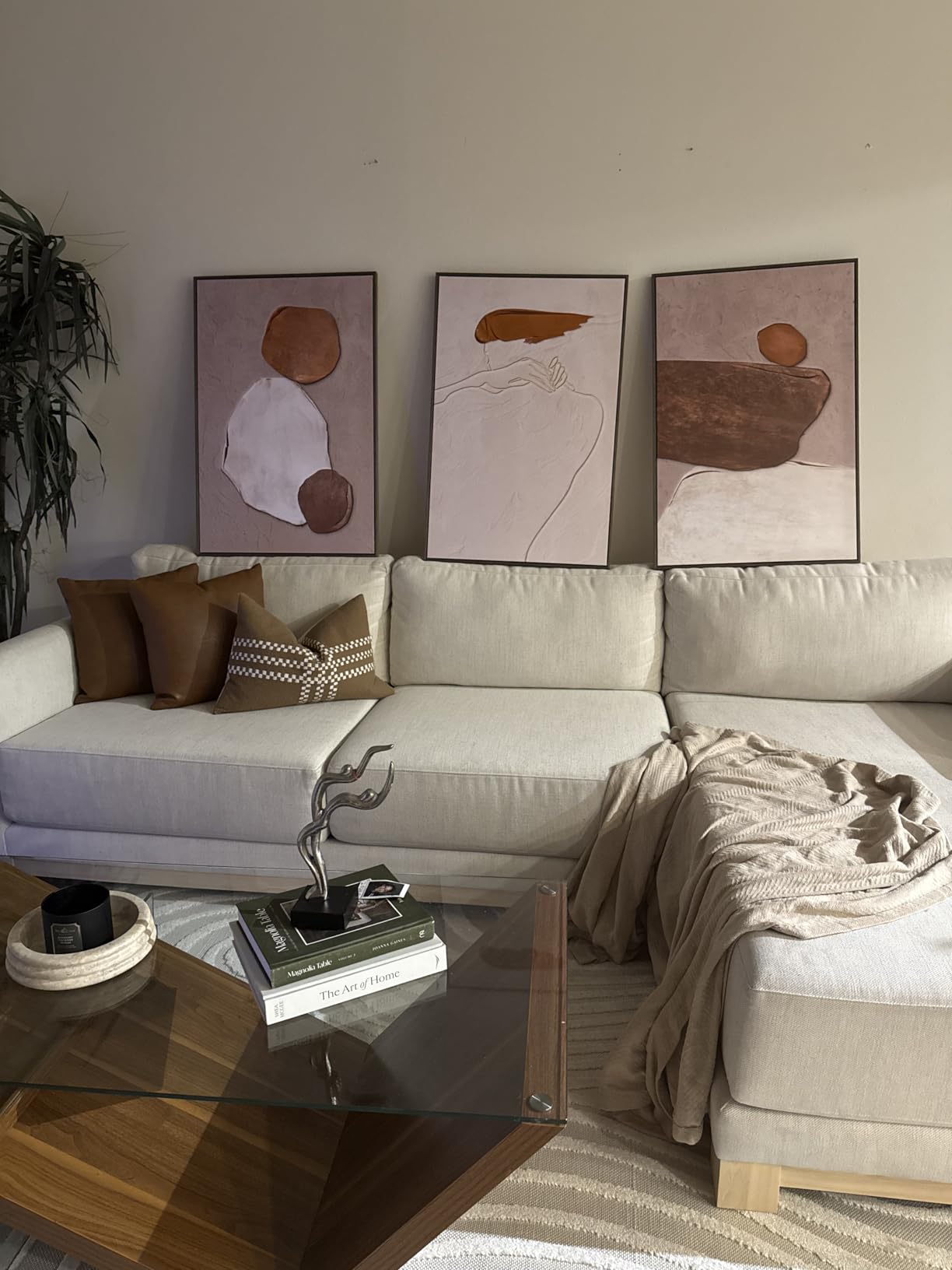 Framed Modern Minimalist Neutral Abstract Wall Art, Set of 3, Each 16x24 In | Black and beige pictures, Canvas prints, Wood frame, Artwork for walls, Wall decor for living room hallway bedroom office customer photo 2