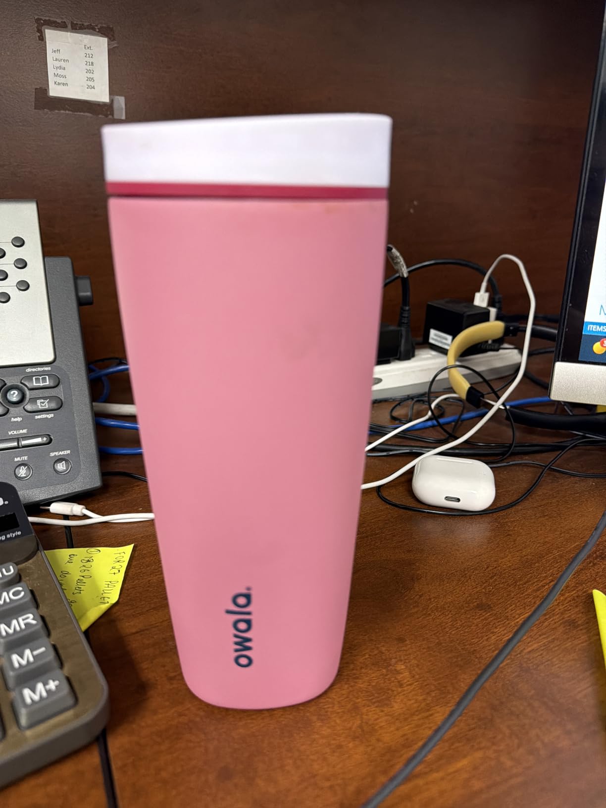 Owala SmoothSip Slider Insulated Stainless Steel Coffee Tumbler, Reusable Iced Coffee Cup, Hot Coffee Travel Mug, BPA Free 20 oz, Grey/Blue (High Dive) customer photo 2