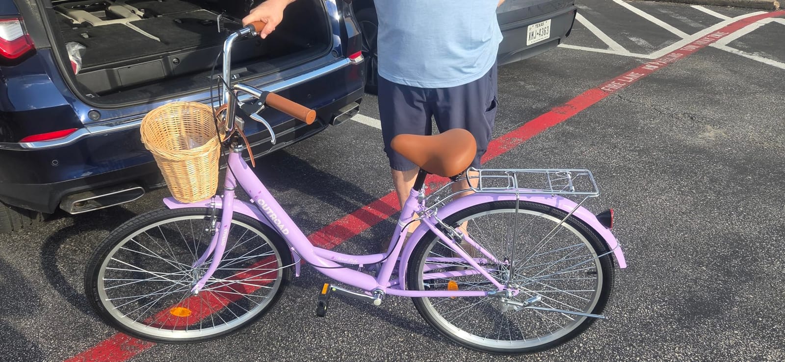 Max4out Women Bike Beach Cruiser Bike for Adult, 24 & 26 Inch Comfort Bikes with Rattan Front Basket, Womens Bicycle with Adjustable Seat and Dual V-Brake (Pink & White & Green & Purple & Black) customer photo 2