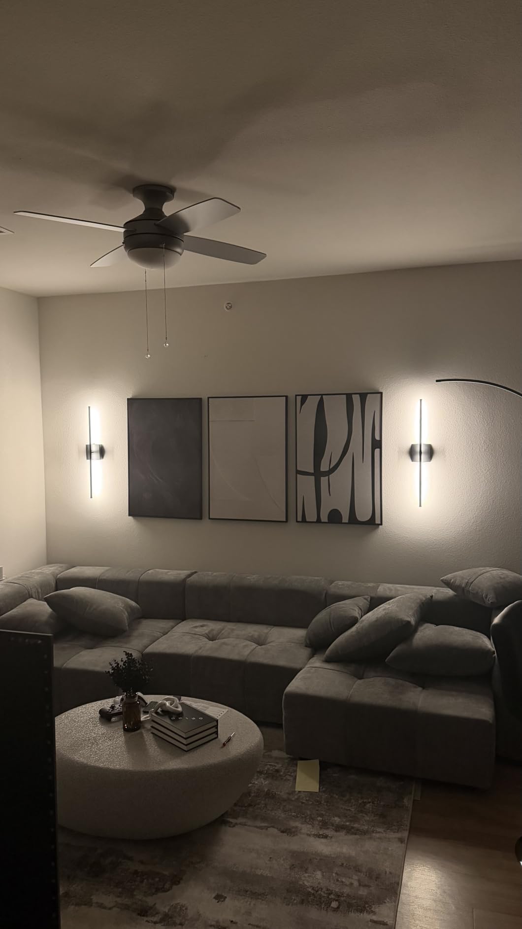 Large Framed Boho Black White Abstract Wall Art for Living Room, 24x36 In | Set of 3 Neutral Canvas Prints, Modern Minimalist Artwork, Geometric Pictures, Office Bedroom Hallway Paintings Wall Decor customer photo 2