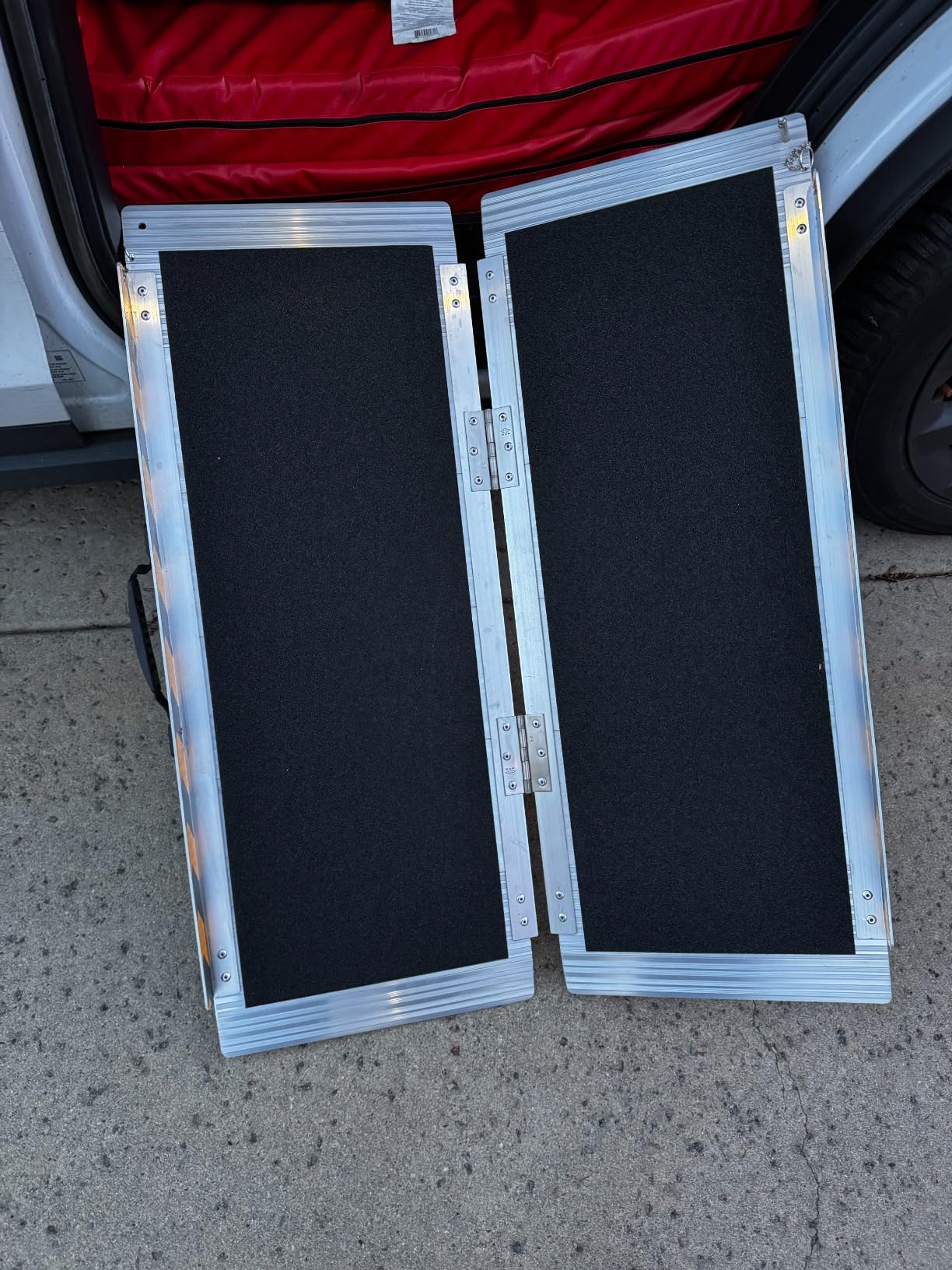 3FT Portable Wheelchair Ramp, Non-Slip Aluminum Folding Handicap Ramp, 800 LBS Capacity Door Threshold Ramps for Home Steps, Scooter Ramp for Car, Doorways, Curbs, Stairs, Cart, Wheel Chair Steps customer photo 2