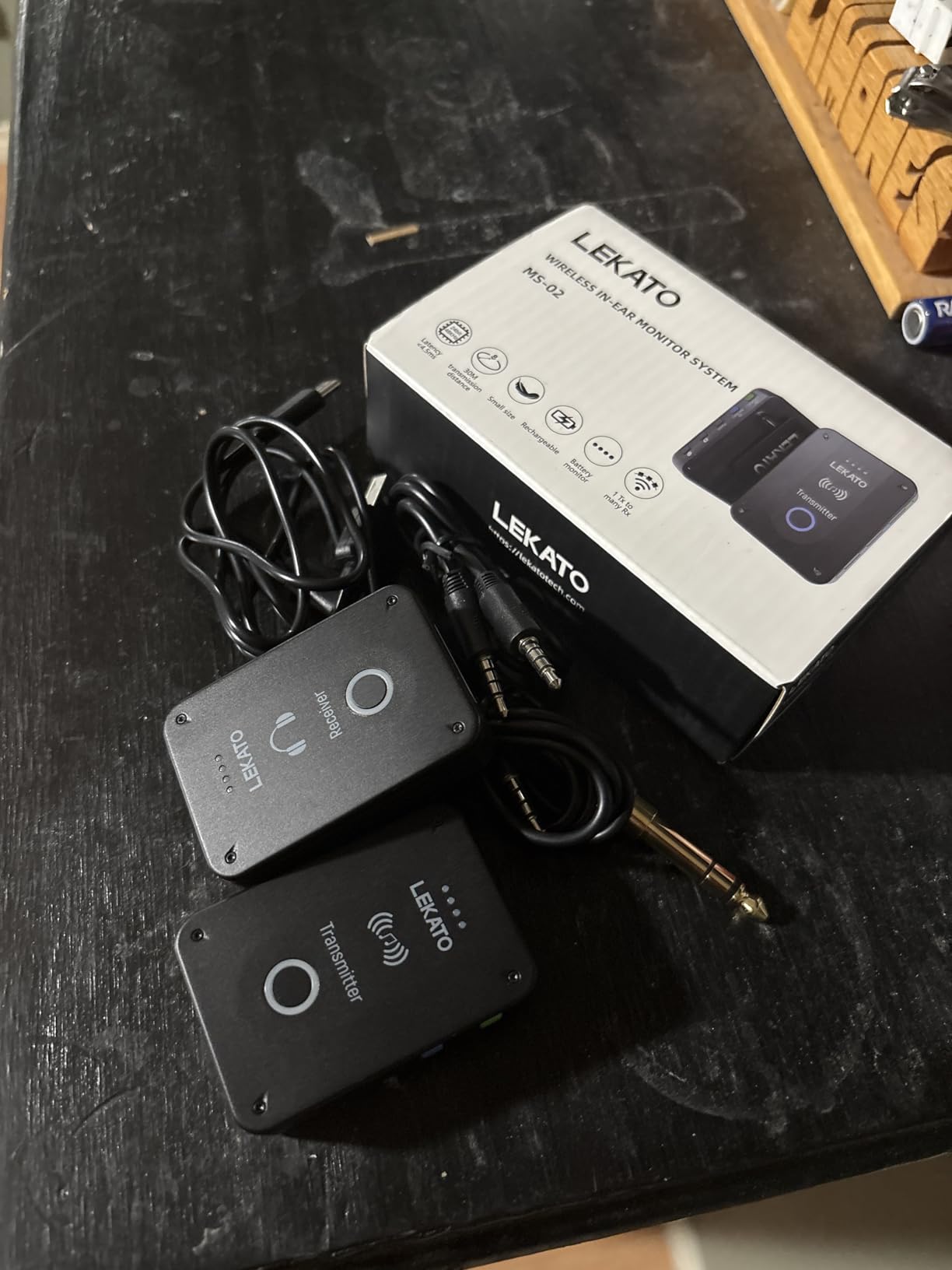 LEKATO Wireless in Ear Monitor System MS-02, Upgraded 2.4G Stereo IEM System Low Latency with Transmitter Beltpack Receiver Auto-Pairing,One to More, in-Ear Monitoring for Church,Band,Singer,Stage customer photo 1
