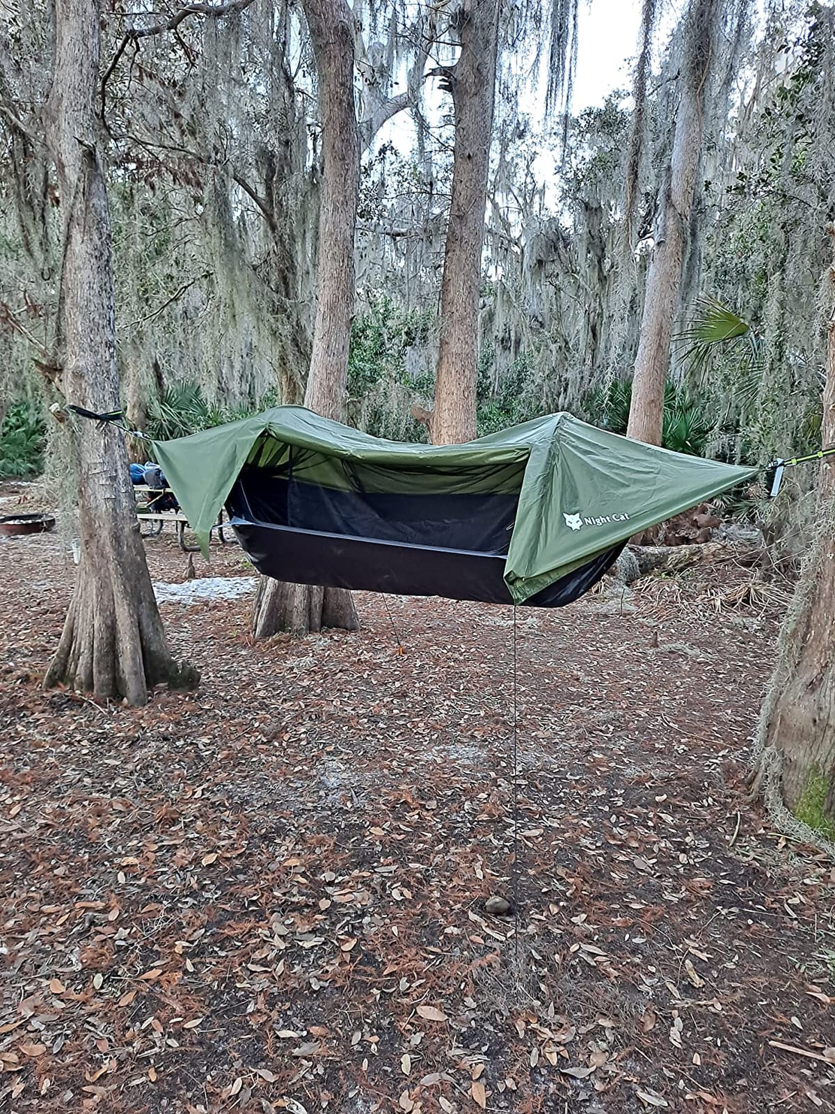 Night Cat Camping Hammock Tent: Lightweight Portable 4 in 1 Hammock with Rain Tarp and Mosquito Net for Hiking Jungle Outdoor customer photo 2