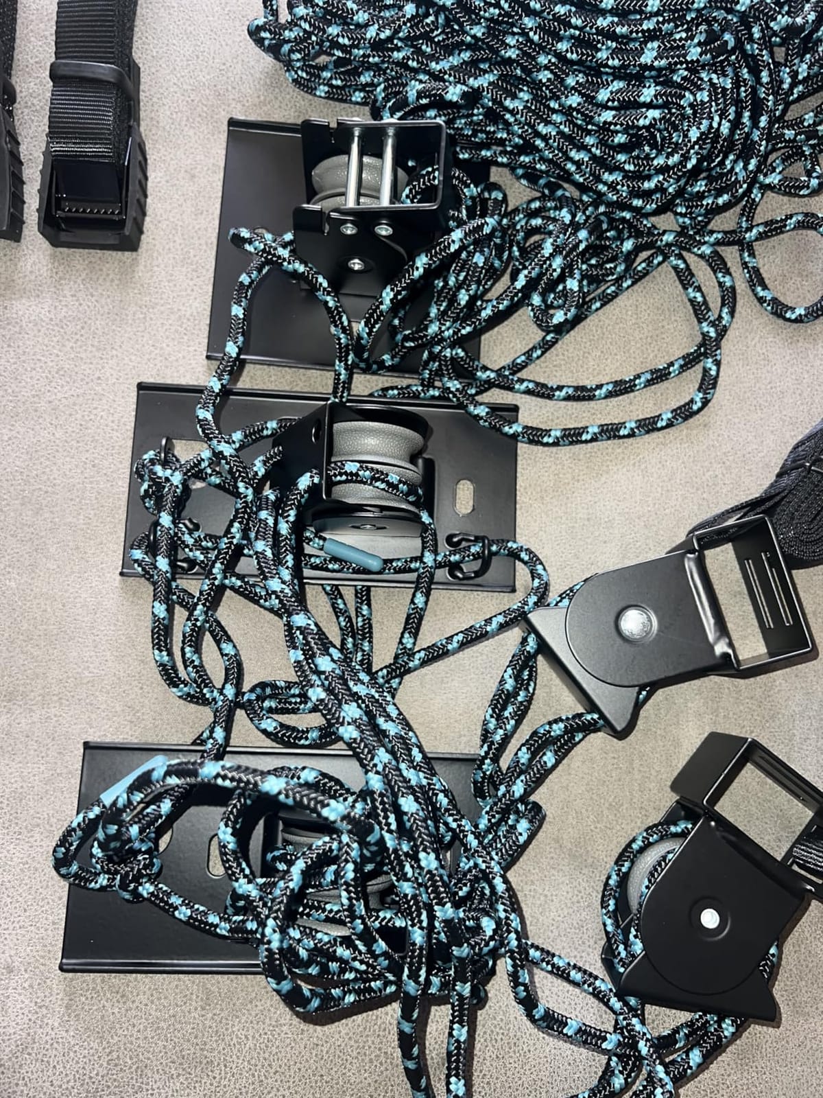 Teal Triangle Canoe Hoist, EasyLift Garage Pulley System, Holds 150 lbs | Kayak Canoe Hoist, Kayak Ceiling Hoist, Patented No Slip Strap, Canoe Lift customer photo 2
