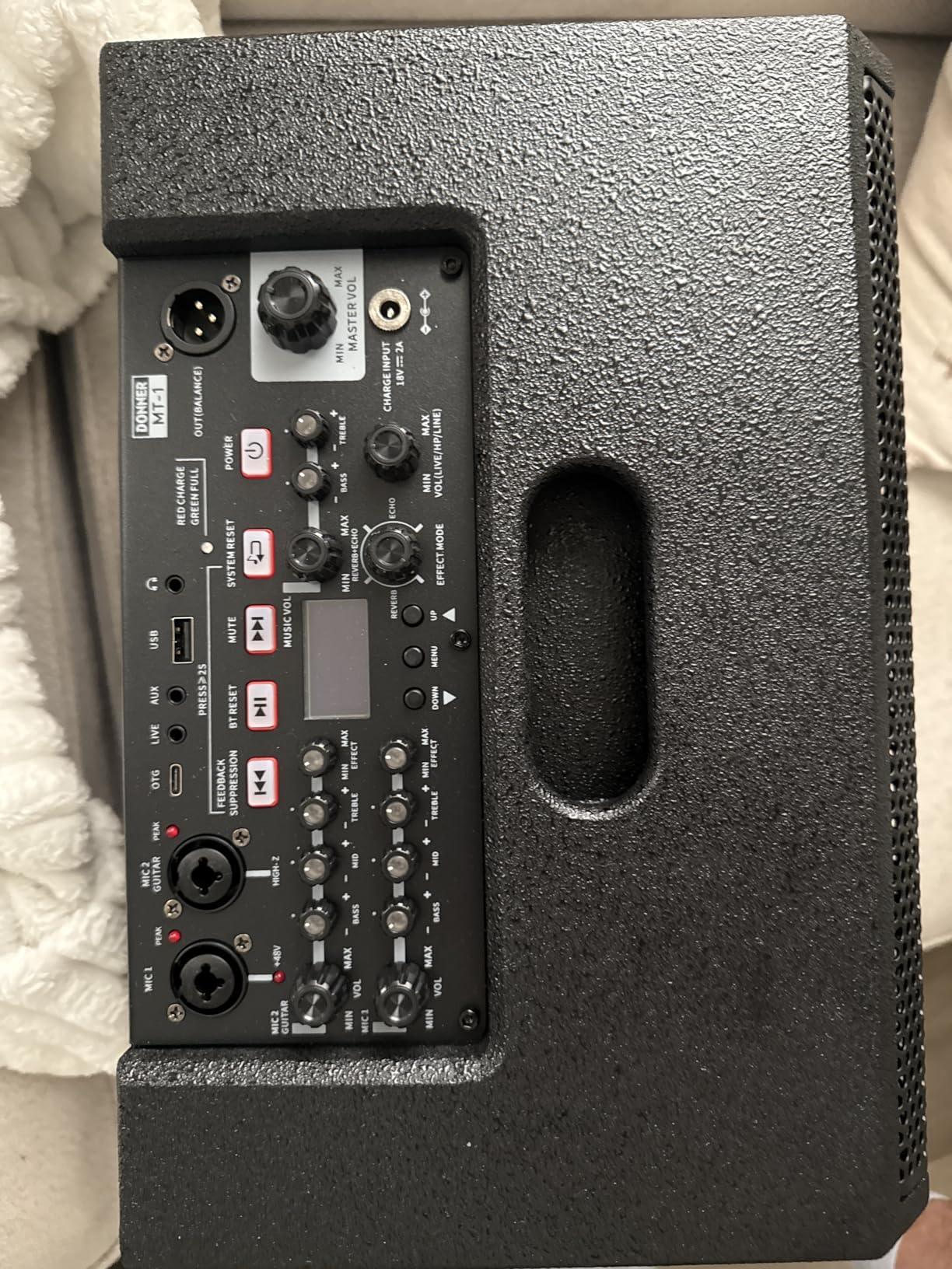 Donner MT-1 Portable PA System, 300W Wireless BT Speaker Sound Amplifier, 4-6h Outdoor Use, with Two 2.5