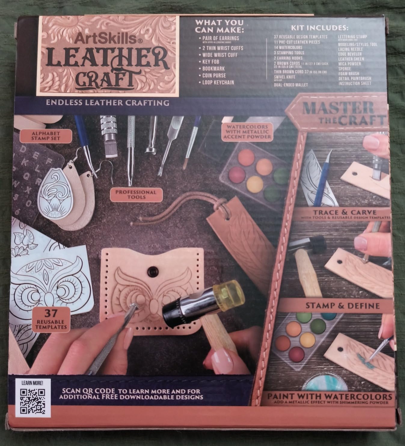 ArtSkills Leather Working Kit - Leather Crafting Kit for Teens and Adults | 80 Piece Premium Leather Kit, Arts & Crafts for Teens and Adults, Beginner Friendly, Leather Tooling Kit with Tools, Stamps customer photo 2