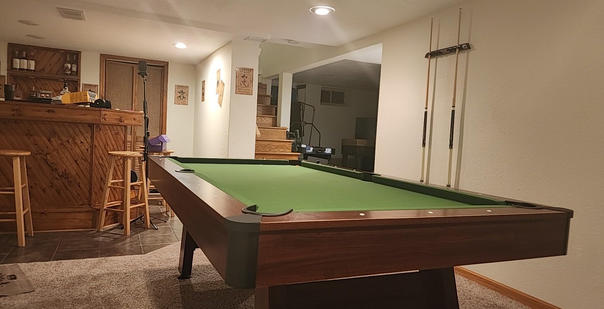 GoSports 7 and 8 ft Pool Tables with Wood Finish - Gray, Black, or Green Felt - Billiards Game Room Table for Adults & Family - Accessories Not Included customer photo 1
