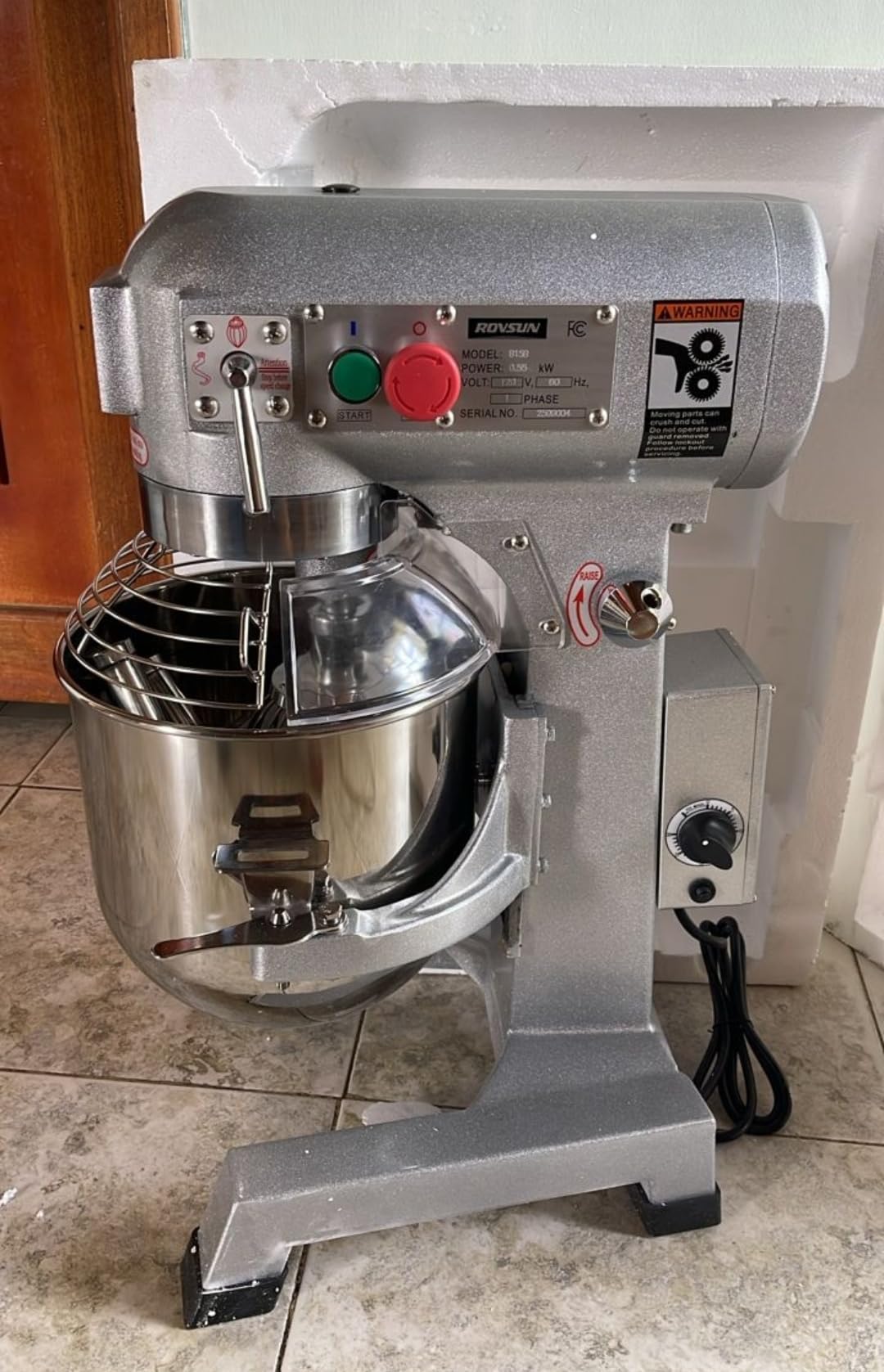 20QT Commercial Food Mixer, 1100W Commercial Mixer with 3 Adjustable Speed, Heavy Duty Electric Stand Food Mixer with Stainless Steel Bowl for Bakery Pizzeria customer photo 1